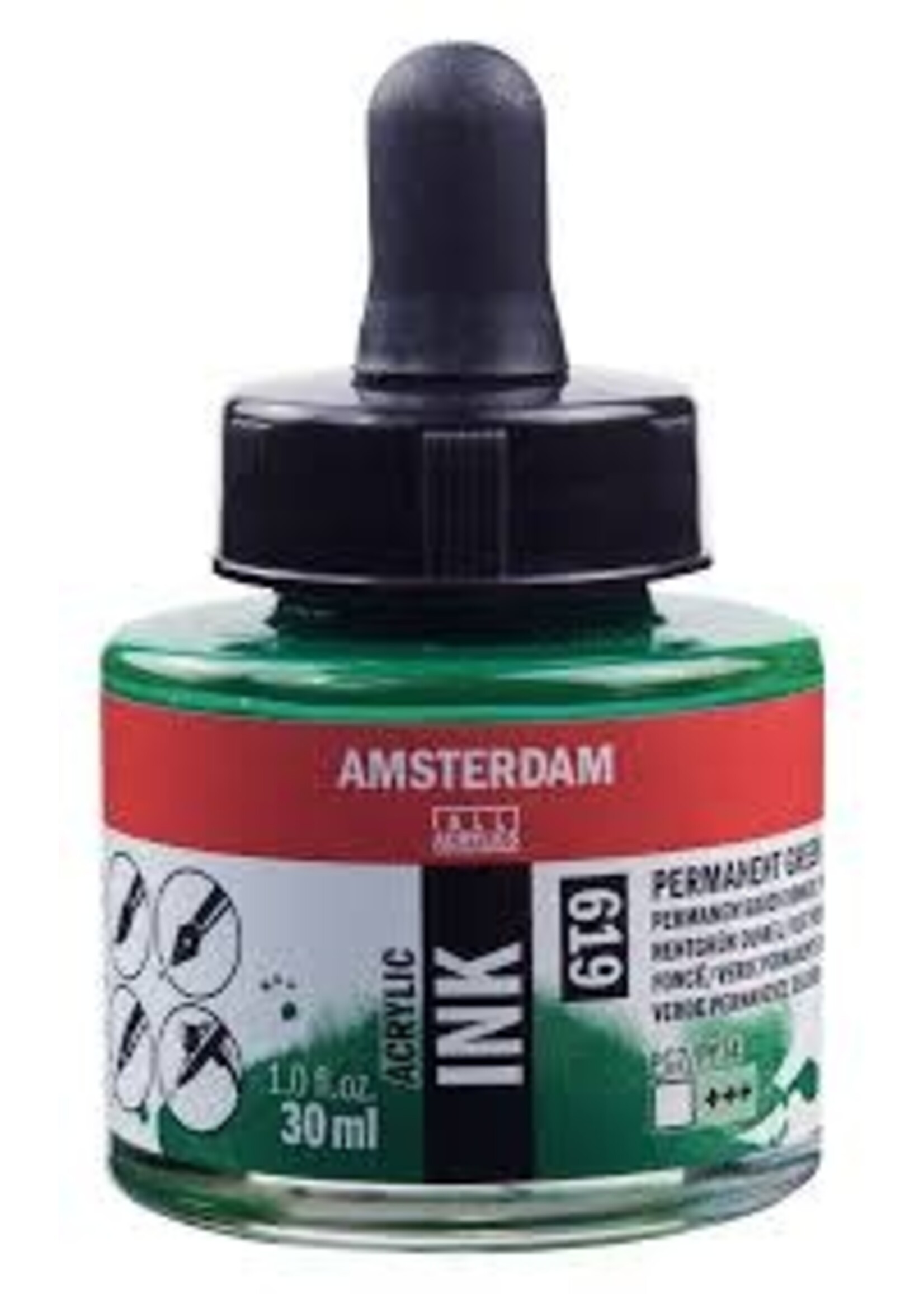 Talens Amsterdam Amsterdam Acrylinkt Fles 30 ml Permanentgroen Donker 619