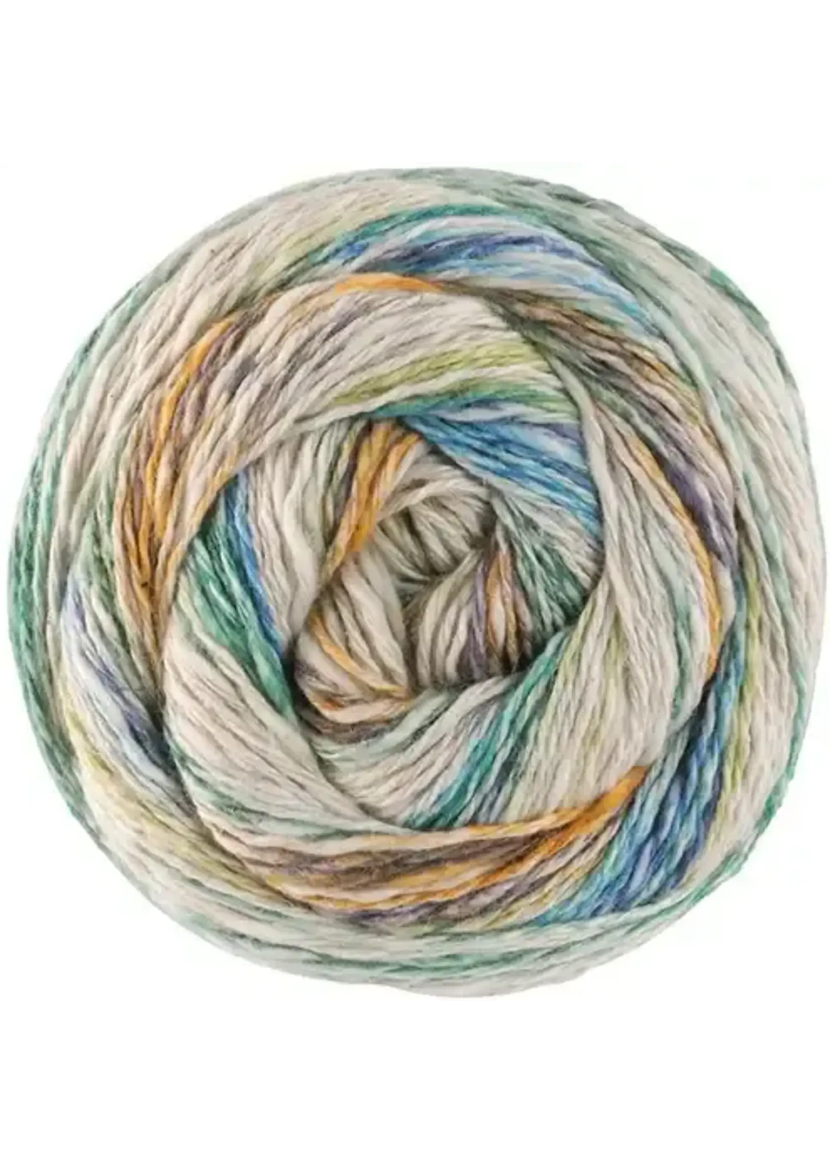 Lana Grossa Lana Grossa - Gomitolo Hippie - 3033 Paars/Turquoise/Natuur/Mosgroen/Oker/Donkergrijs/Lichtgroen