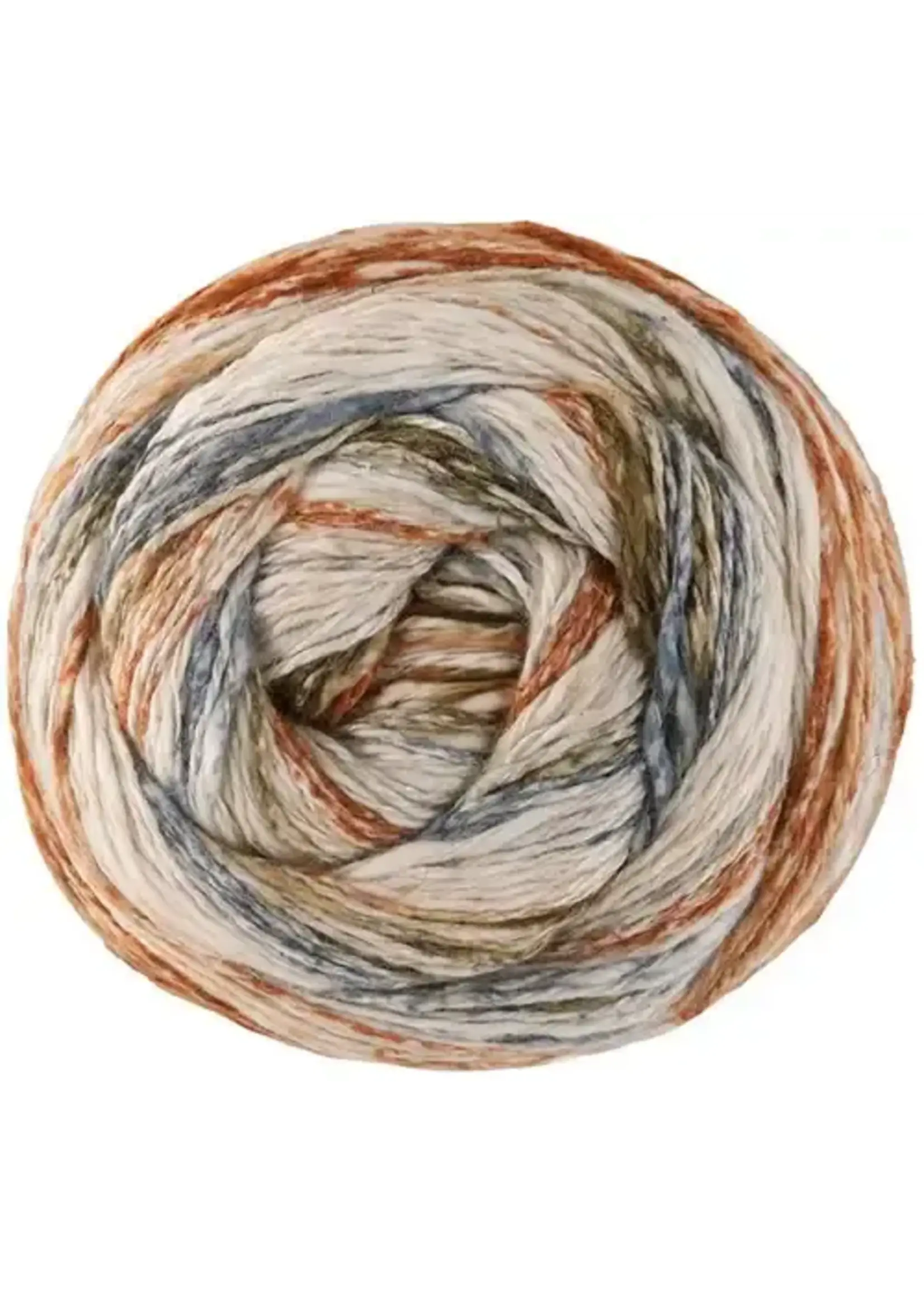 Lana Grossa Lana Grossa - Gomitolo Hippie - 3038 Blauw-Grijs/Amber/Nougat/Rozig-Beige/Natuur