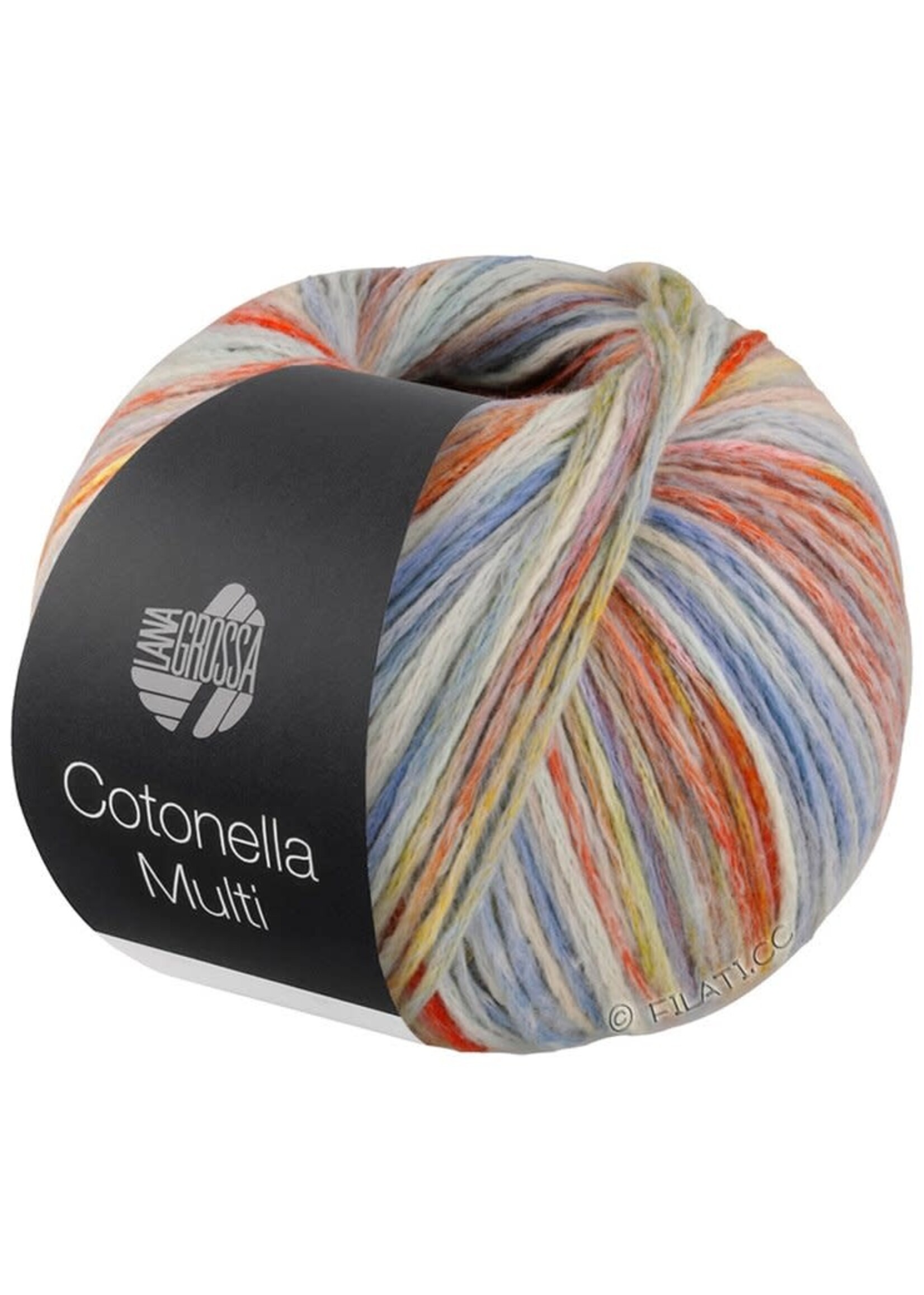 Lana Grossa Lana Grossa - Cotonella Multi - 100 grams - 104 creme/ violet/geel/oranje