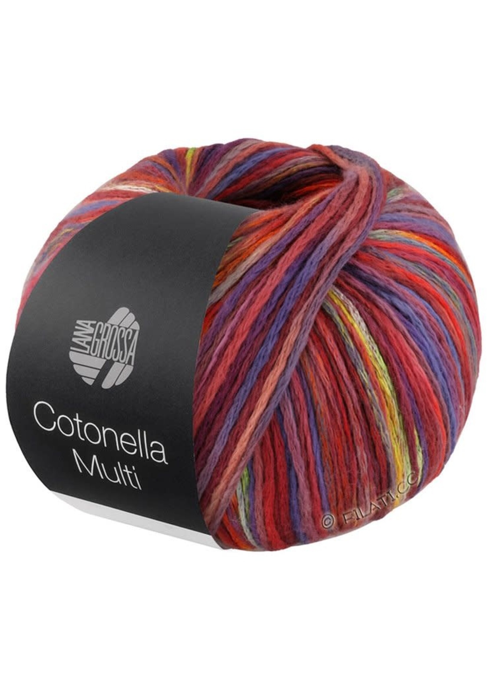 Lana Grossa Lana Grossa - Cotonella Multi - 100 gram - 101 paars/rood/oranje