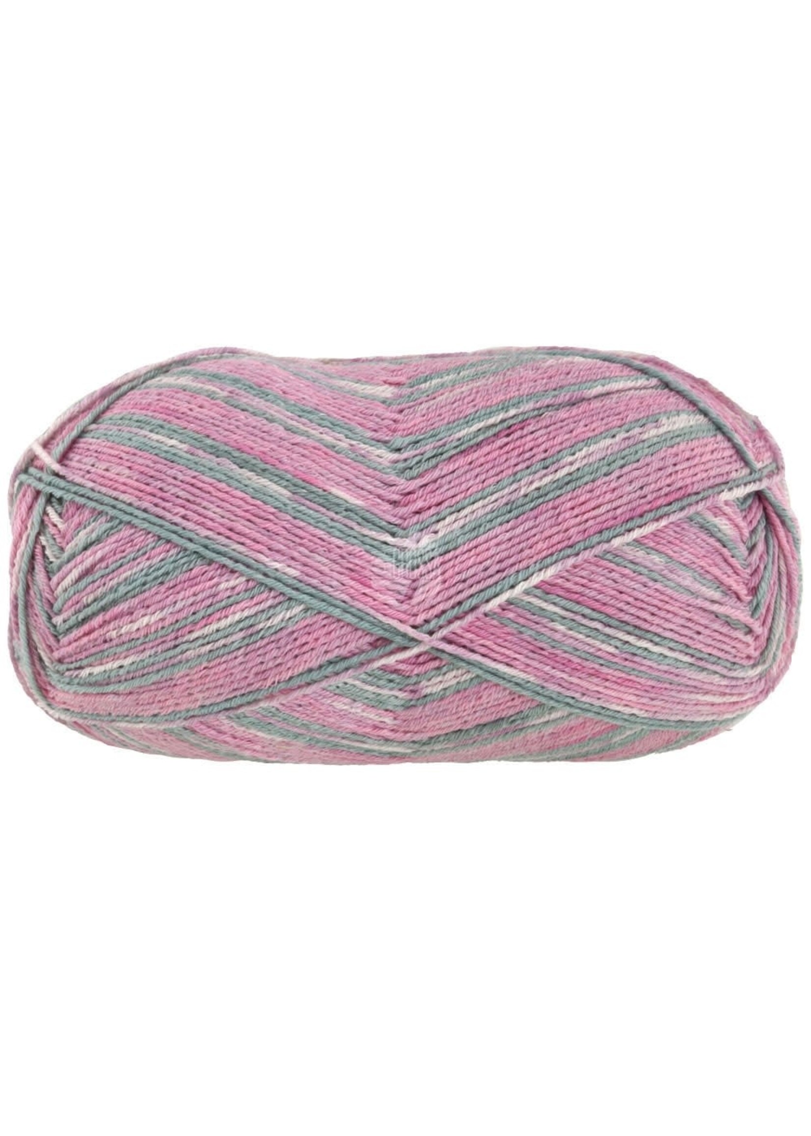Lana Grossa Lana Grossa - Cotone Vegano Arancia Meilenweit - 100 gram - 6178 Violetblauw/lichtgrijs/grijs/roze/fuchsia/blauwpaars