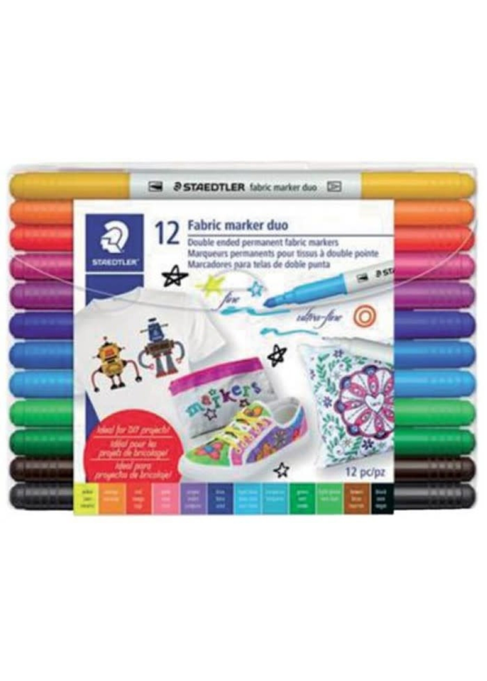 Staedtler Textielmarker met dubbele punt - 12 st.