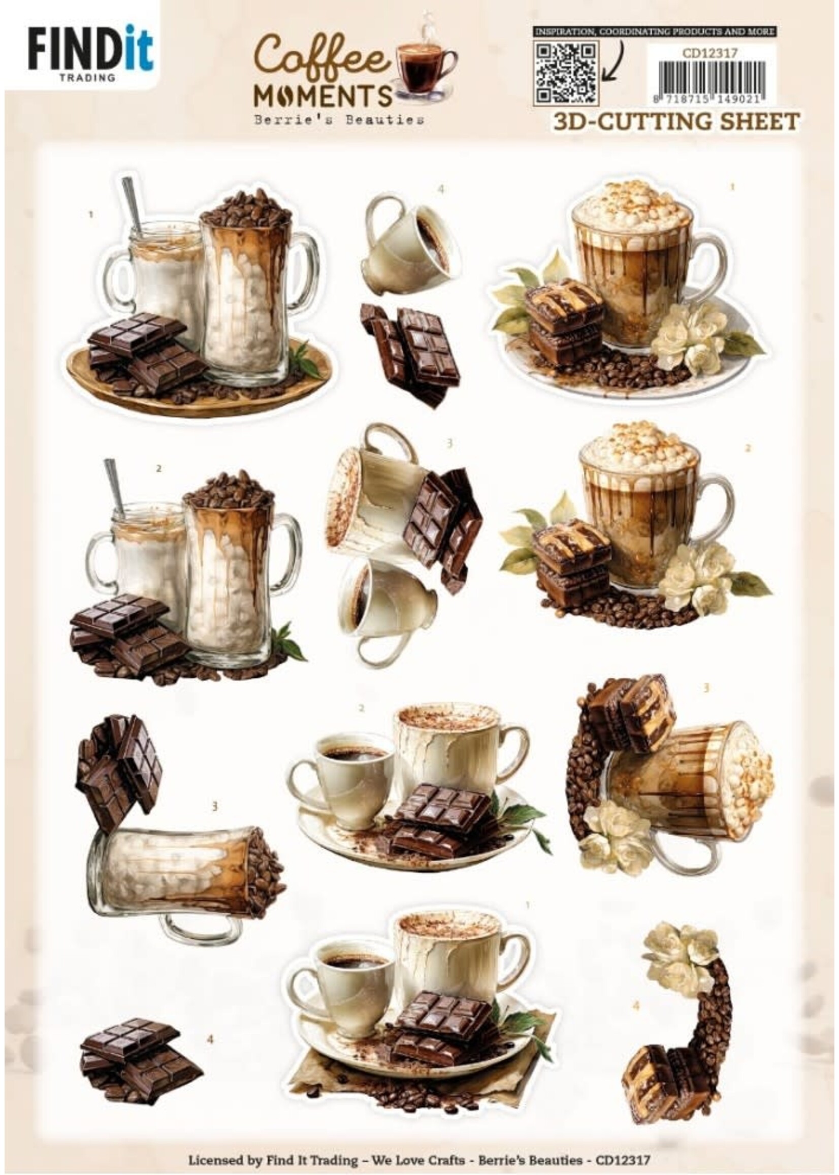 Find it Trading 3D Cutting Sheet - Berries Beauties - Coffee Moments - Cacao