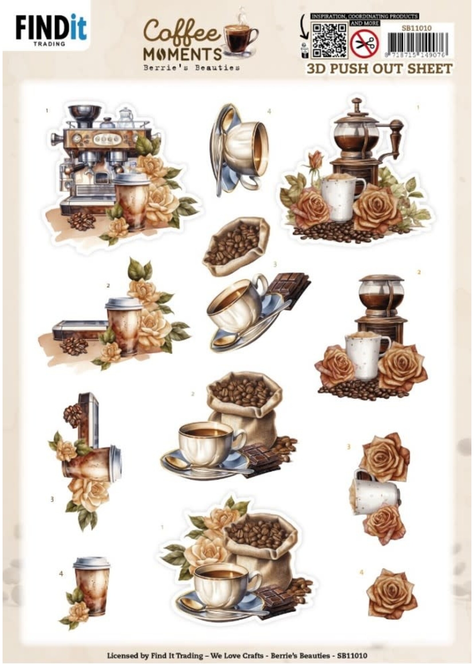 find it 3D Push out Sheet - Berries Beauties - Coffee Moments - Coffee Machine