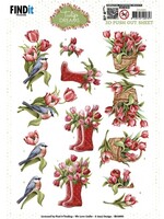 find it 3D Push out Sheet - Amy Design - Tulip Dreams - Red Tulips