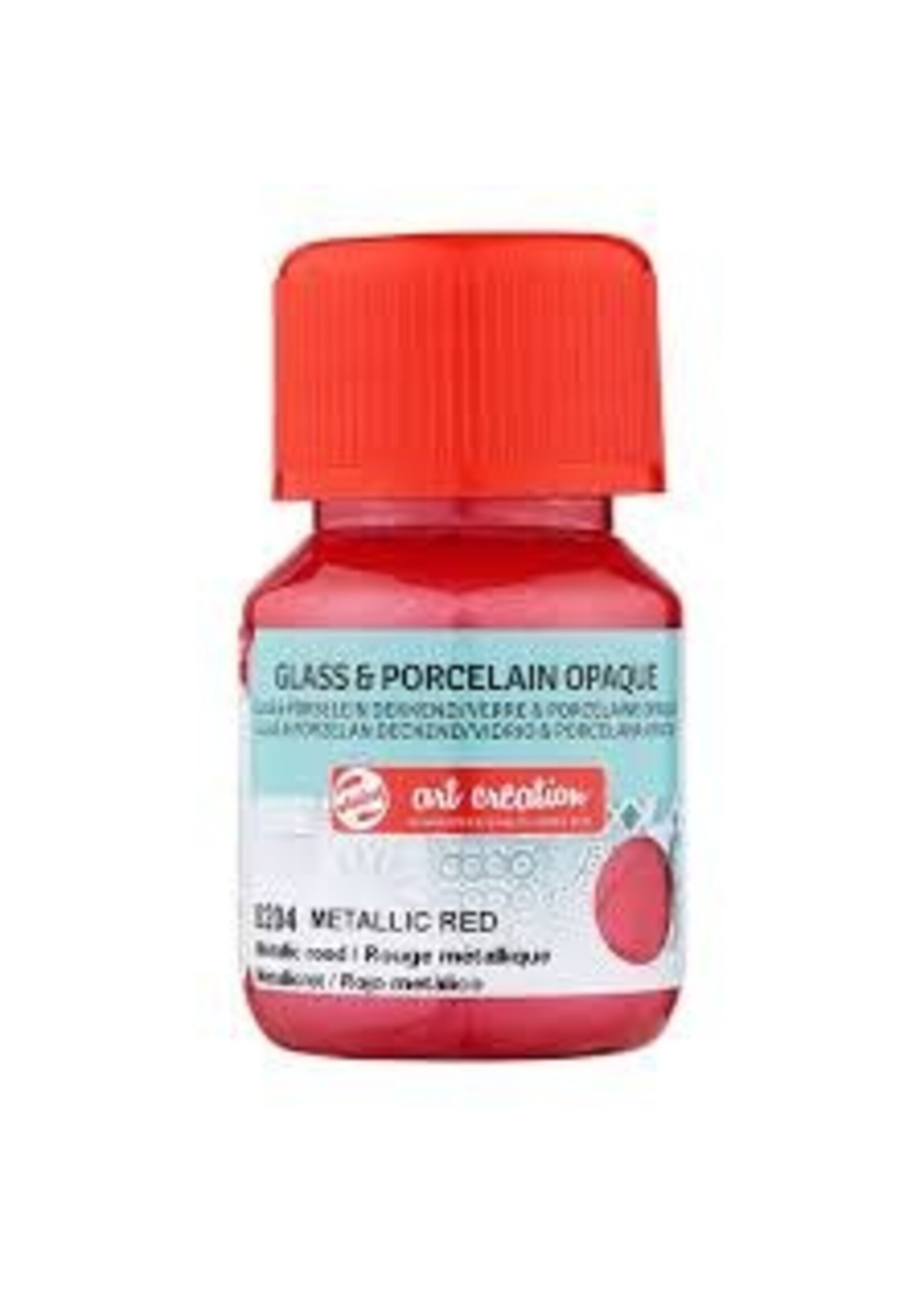 Talens Talens Art Creation Glass & Porcelain Dekkend Fles 30 ml Metallic Rood 8204