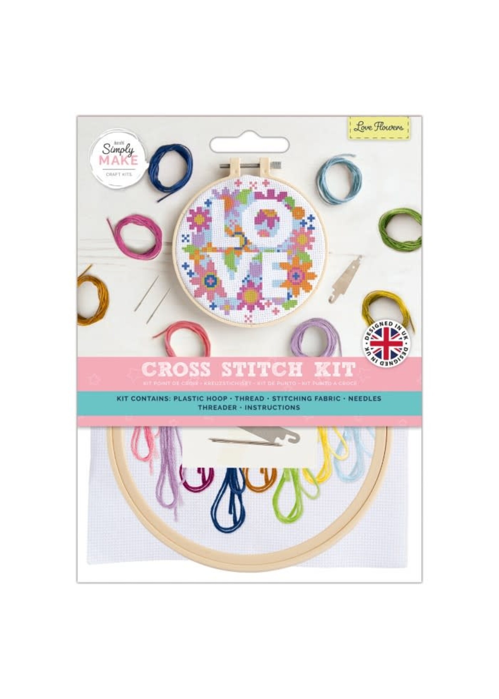 Simple Make Simply Make Borduurpakket Kruissteek Love Flowers