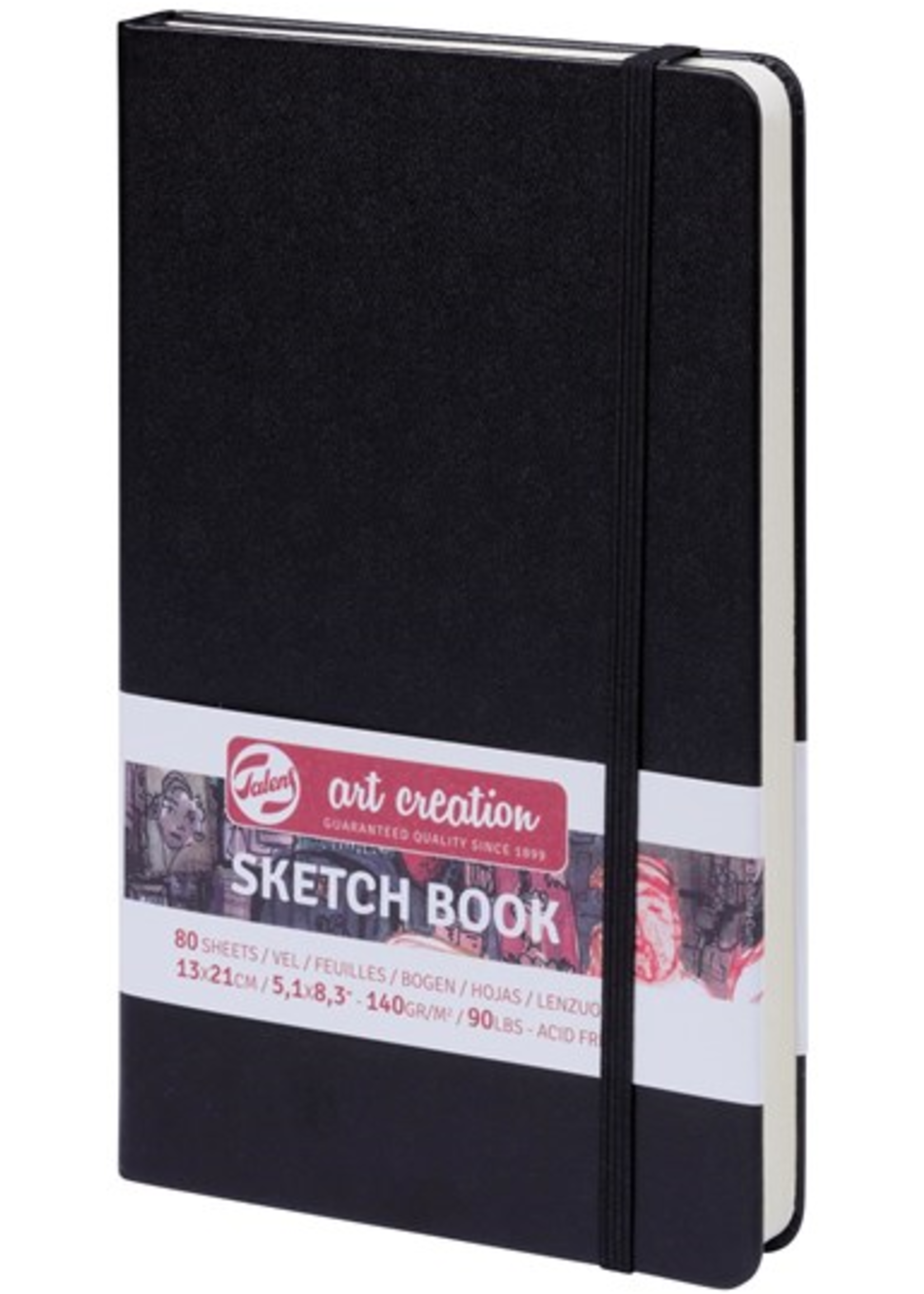 Talens Talens Art Creation Schetsboek 13 x 21 cm 140 gr, 80 vel zwart
