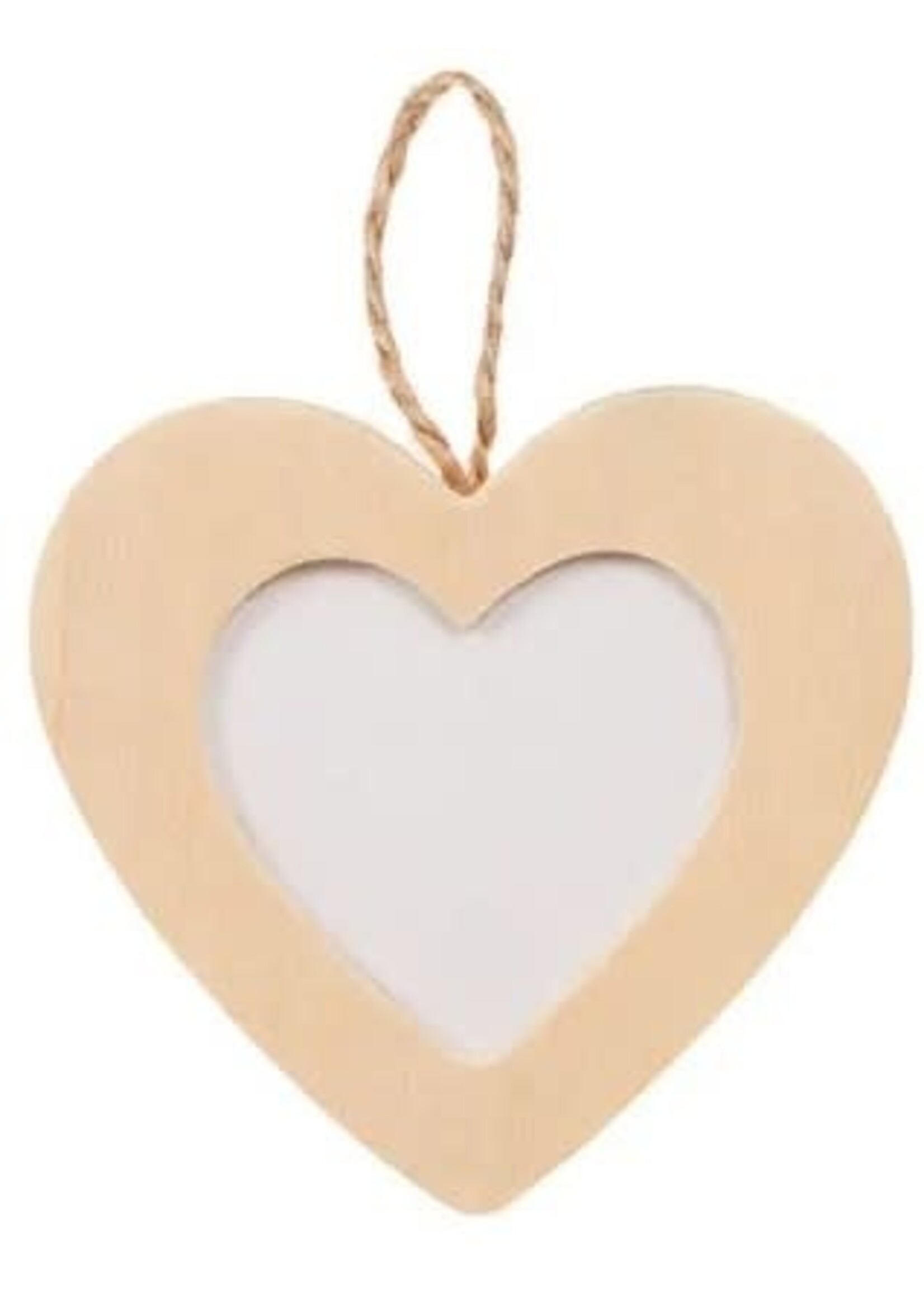Graine Creative GC Houten Fotolijst Hartjesvorm 80 x 105 x 5 mm