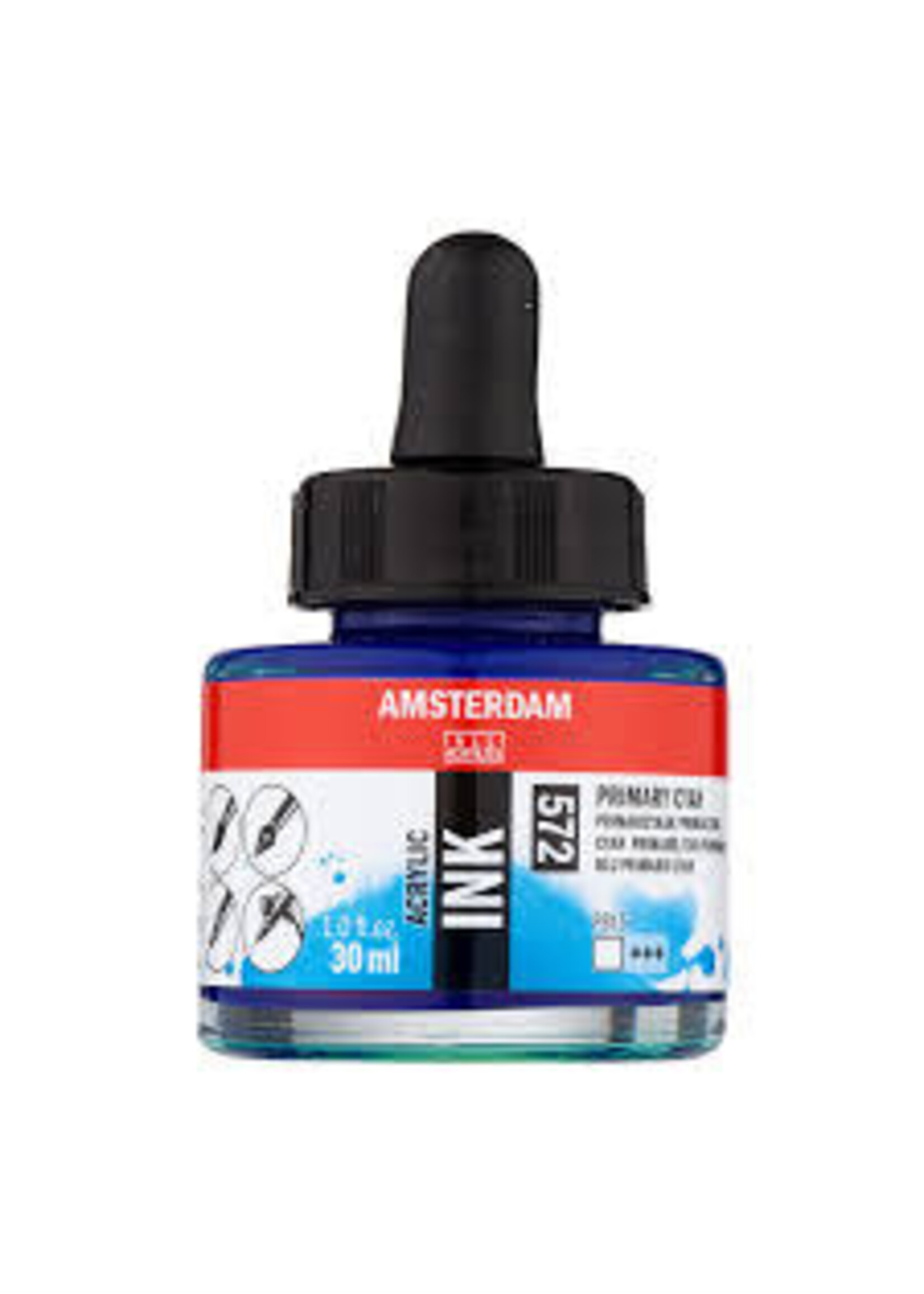 Talens Amsterdam Amsterdam Acrylinkt Fles 30 ml Primaircyaan 572
