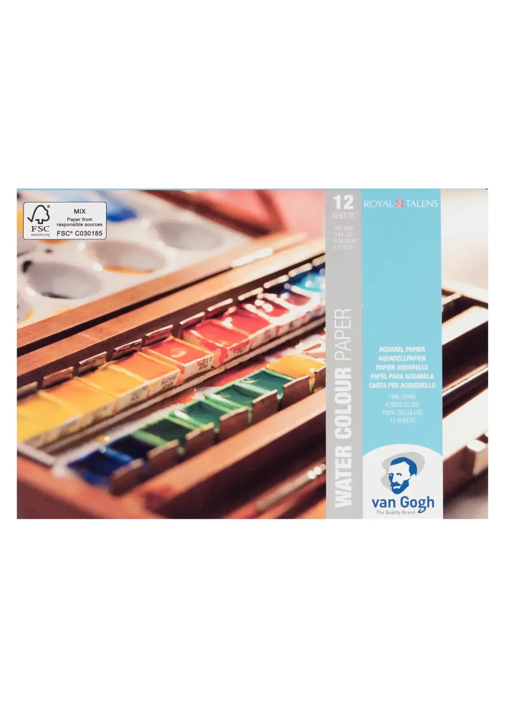 VAN GOGH Van Gogh Blok met aquarelverfpapier 12 vellen 300 g formaat 10,5 x 15 cm