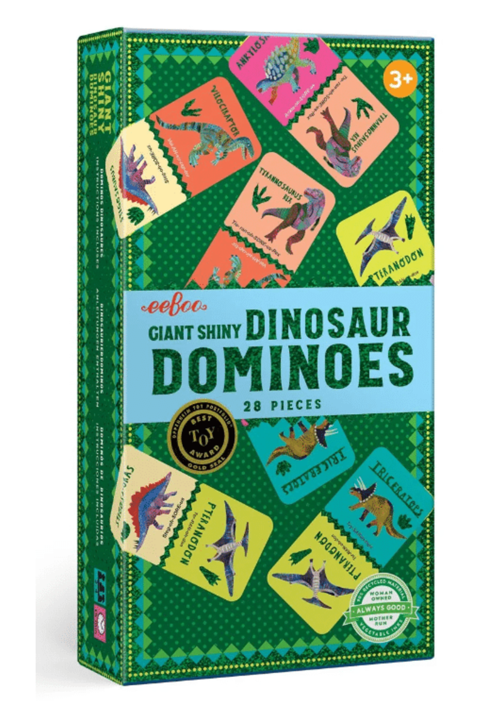 Eeboo Eeboo - Giant shiny dinosaur dominoes