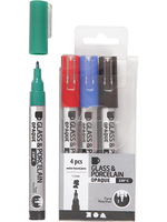 CChobby CC Glas- en Porseleinstift Dekkend Set Basis 4 stuks