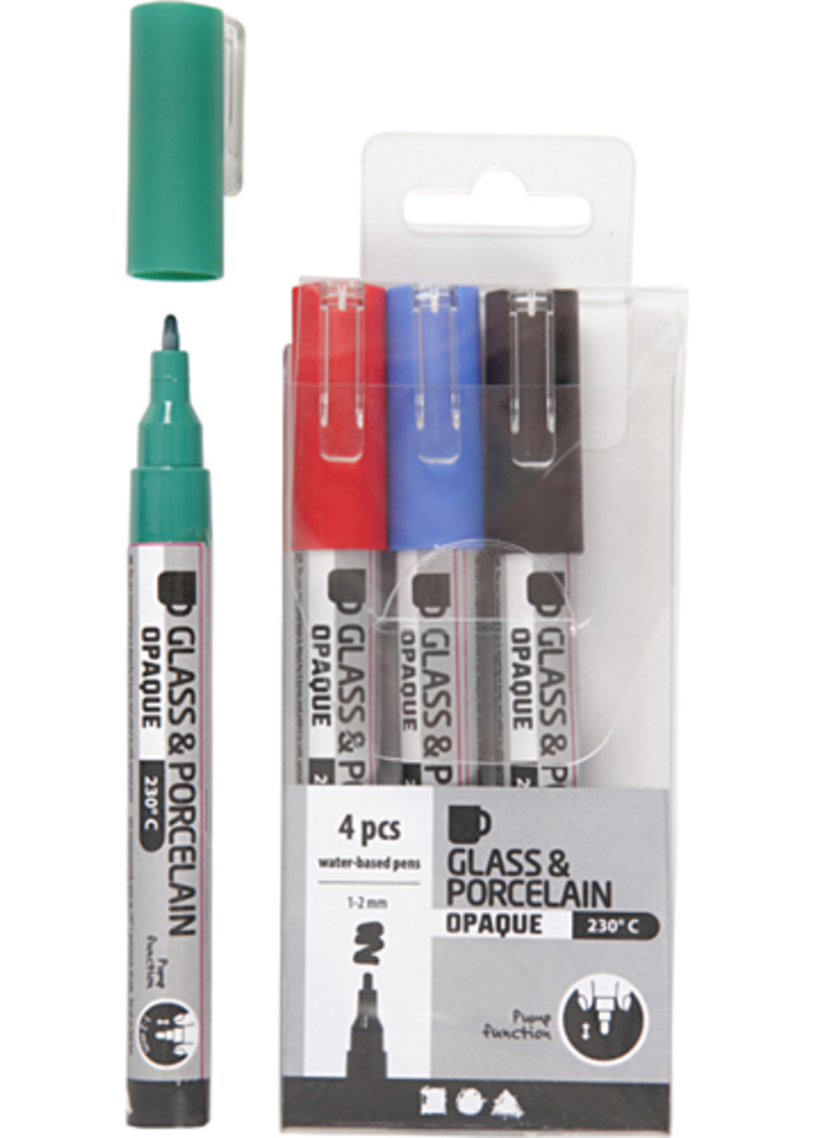 CChobby CC Glas- en Porseleinstift Dekkend Set Basis 4 stuks