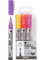 CChobby CC Glas- en Porseleinstift Dekkend Set Secundair 4 stuks