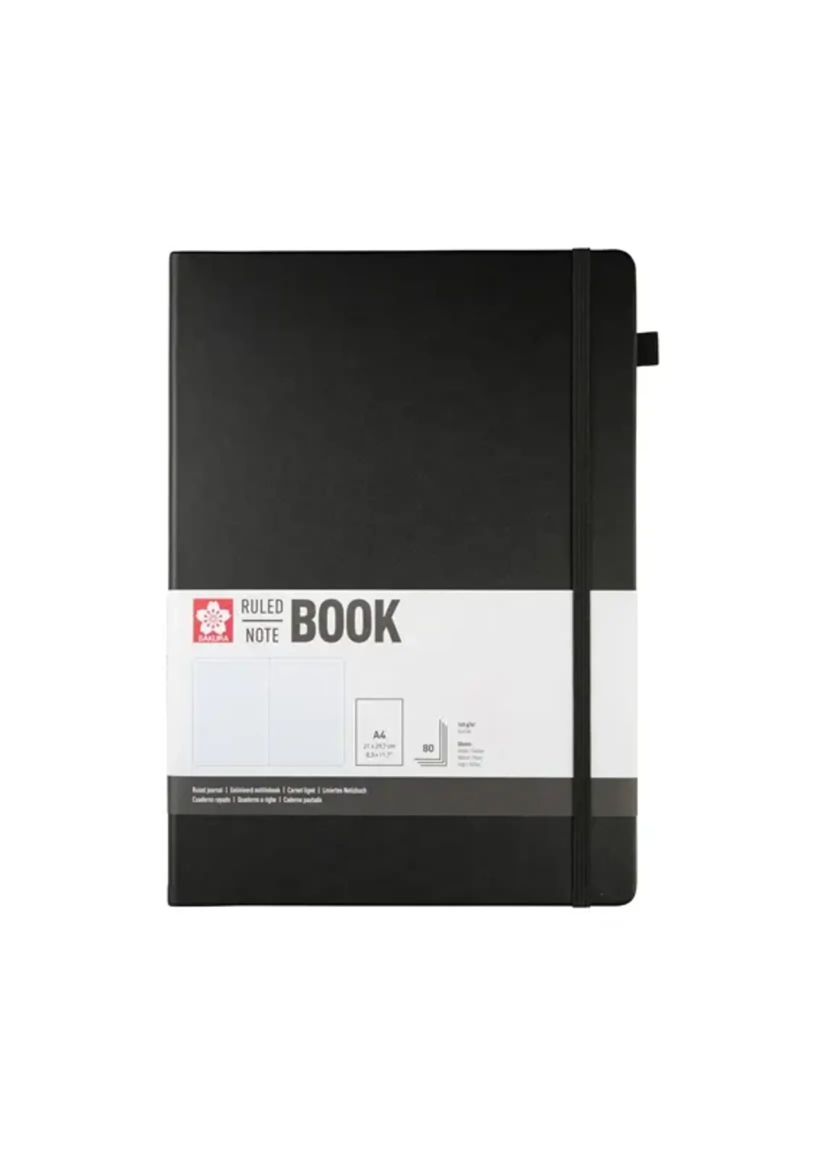 SAKURA Sakura gelijnd harde kaft notitieboek A4 Zwart