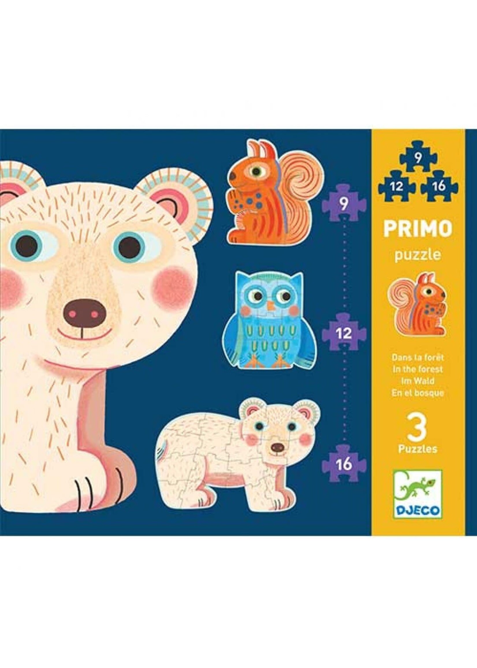 Djeco Djeco 7143 Eerste puzzel - In het bos (9-12-16 stukjes)