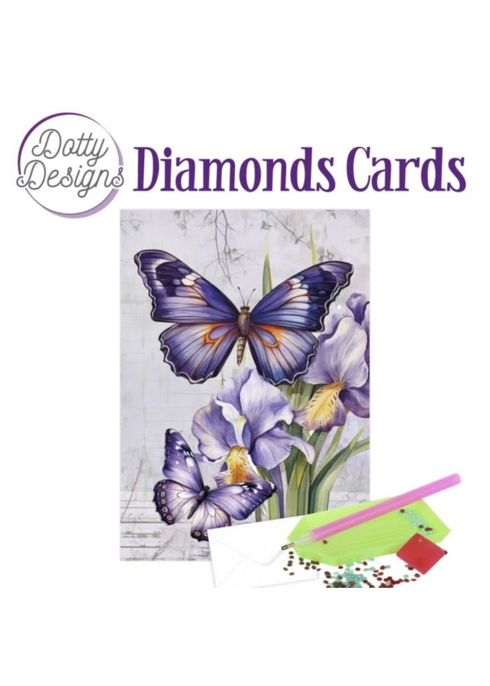 Dotty Designs diamond painting kaart Vlinder Dotty design