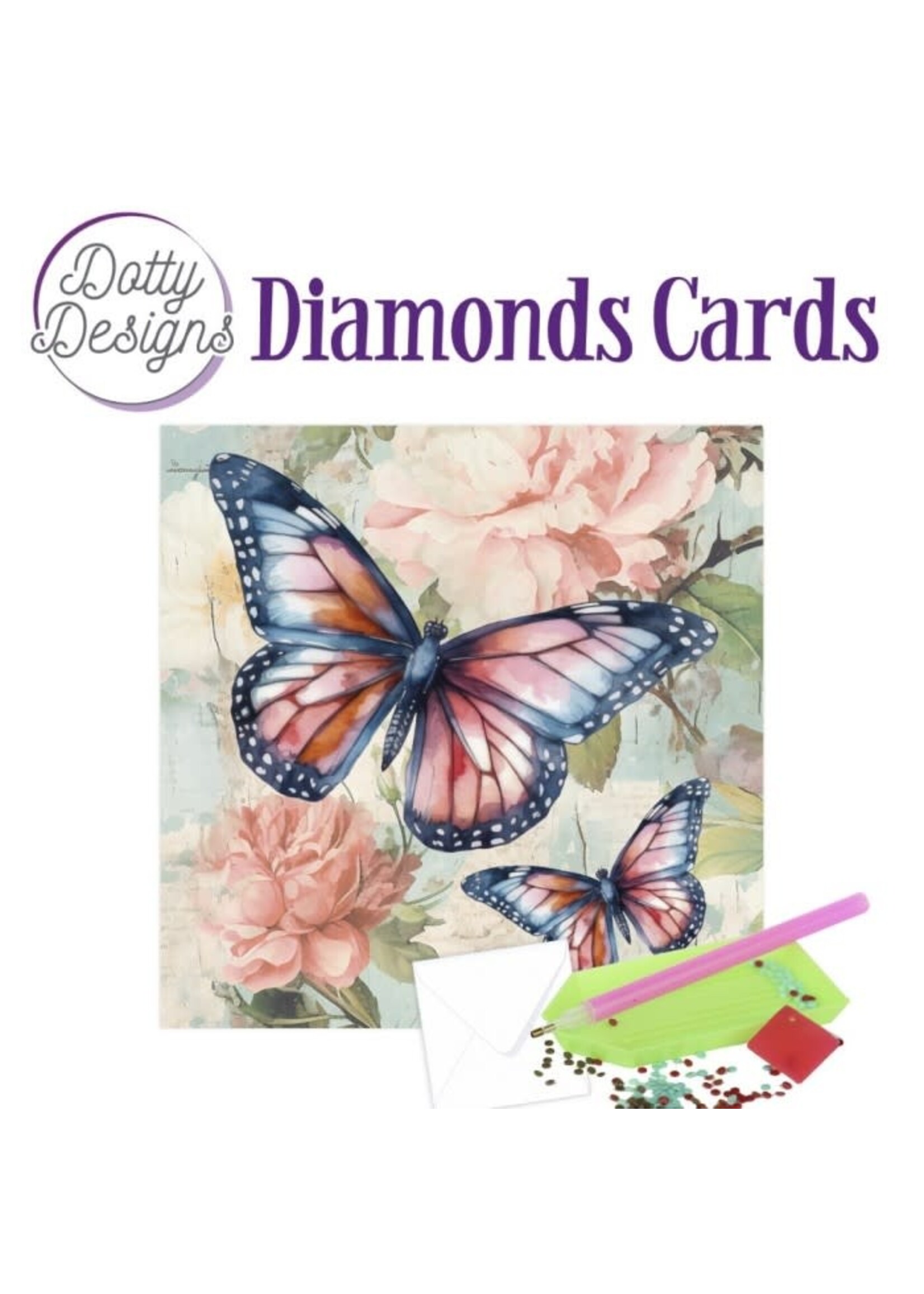 Dotty Designs Diamond Card Vlinder Dotty design (vierkant)