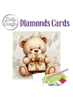 Dotty Designs Diamond Card Teddy met een cadeautje Dotty Design
