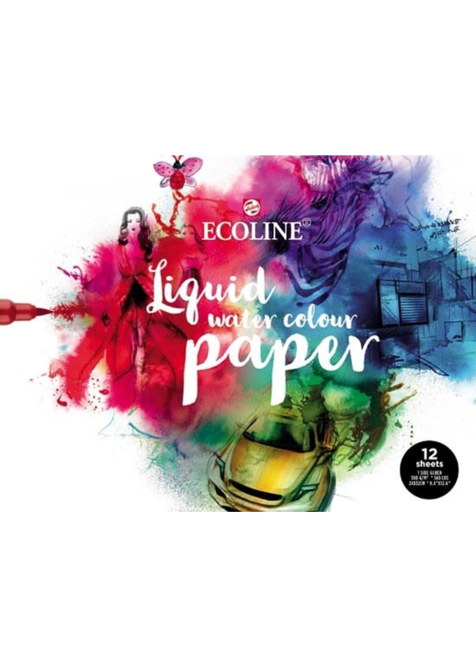 ECOLINE Ecoline Aquarelpapierblok | 24 x 32 cm, 290 g/m², 12 vellen