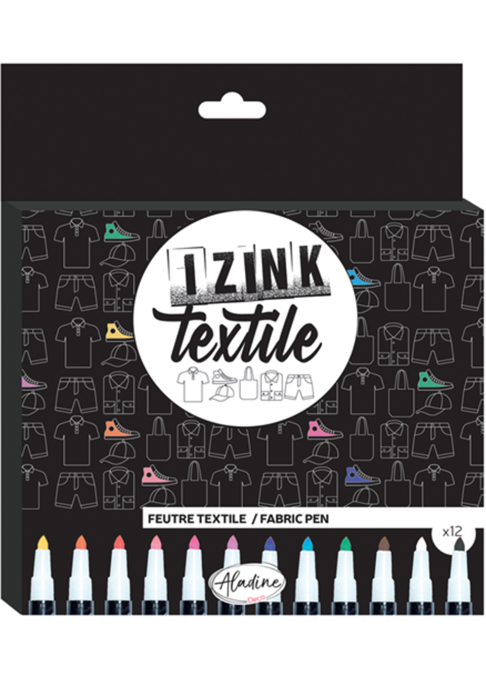 Aladine Aladine Izink Textielstiften 12 stuks
