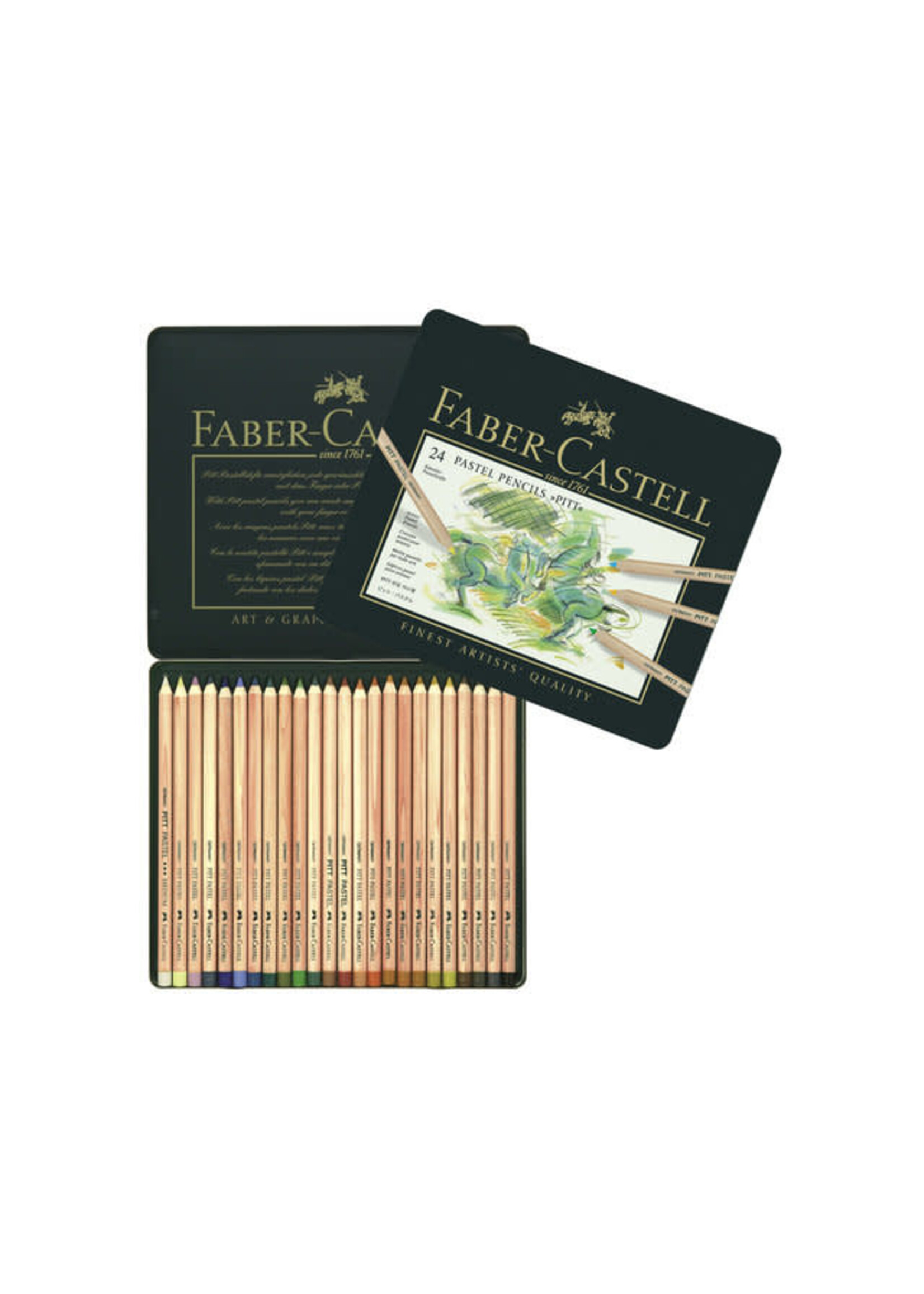 Faber-Castell Pastelpotlood Faber-Castell Pitt metalen etui a 24 stuks