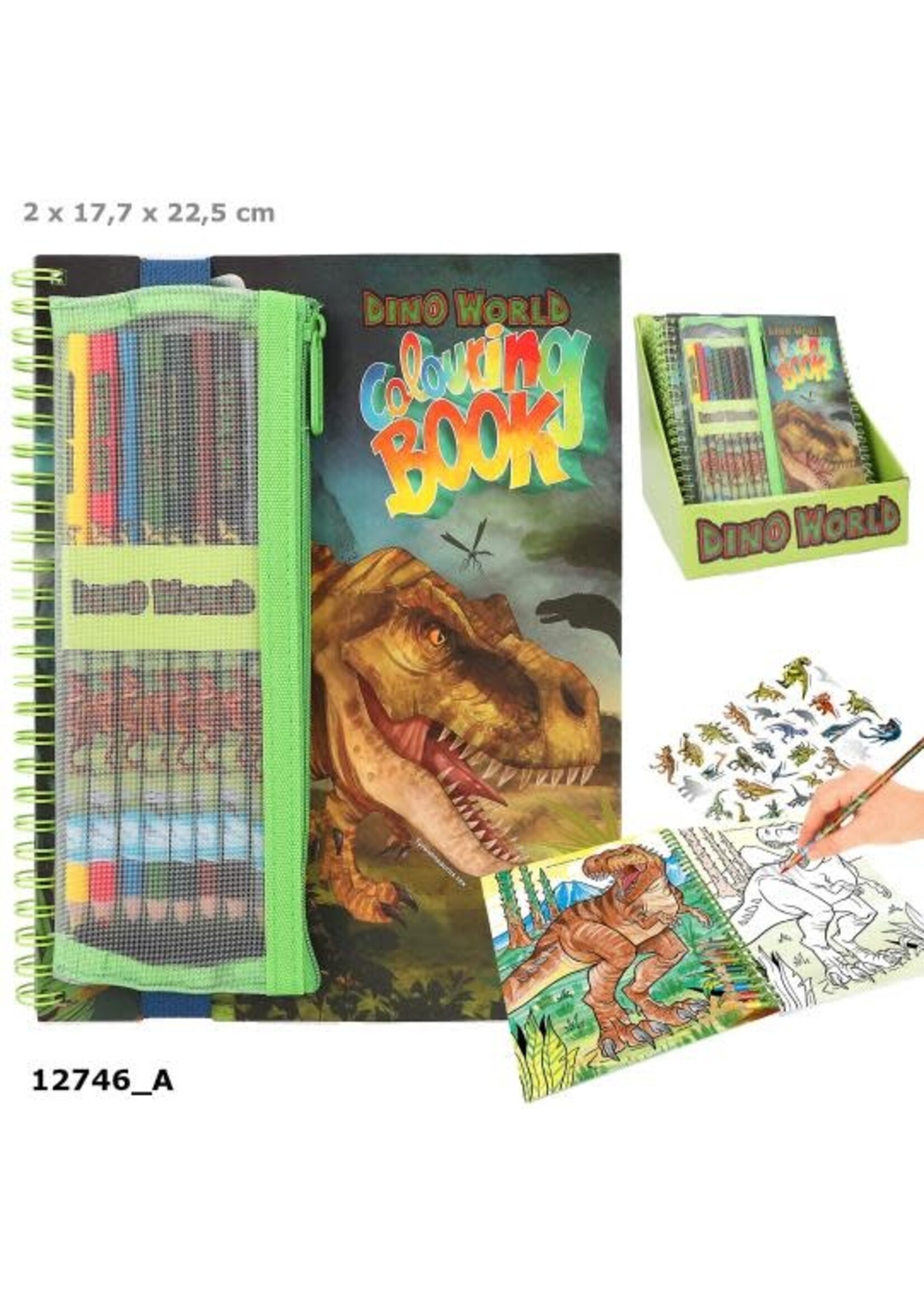 Dino World Dino World kleurboek met kleurpotloden