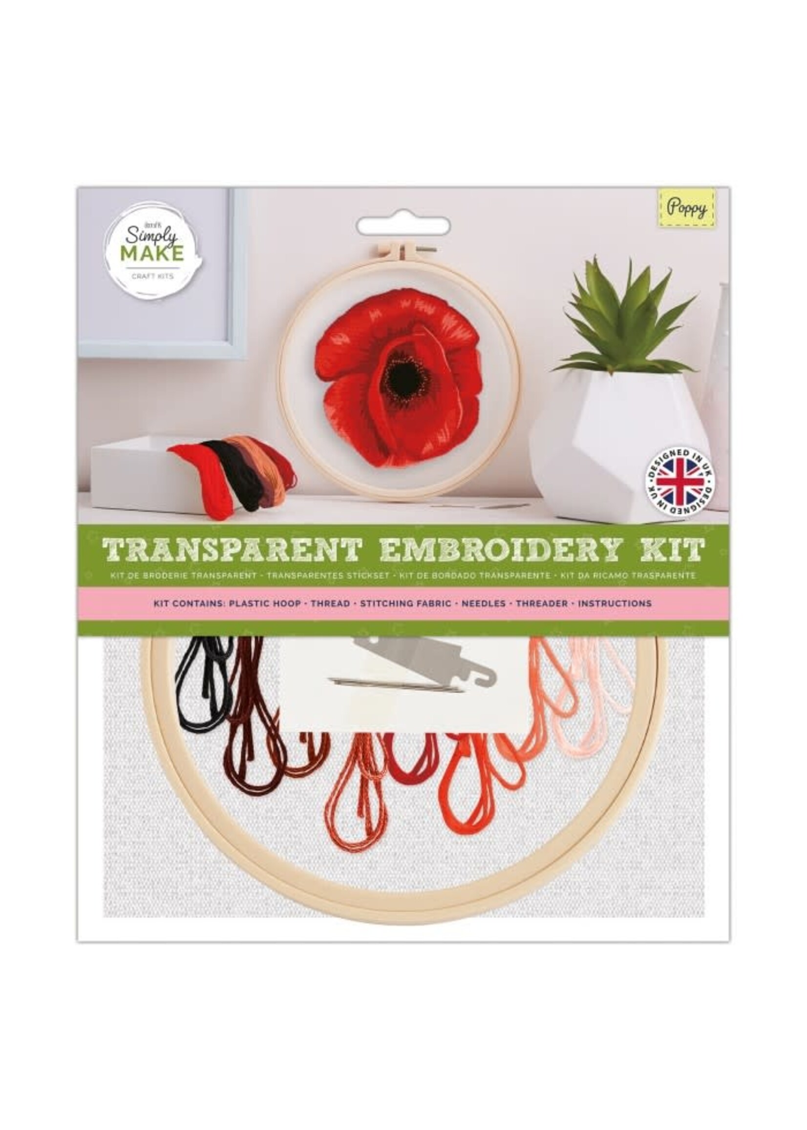 Westdesign Borduurpakket - Papaver- Transparant