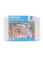 VAN GOGH Van Gogh Aquarelverf pocket box Basic Colours met 12 kleuren in halve Napjes + 3 gratis kleuren