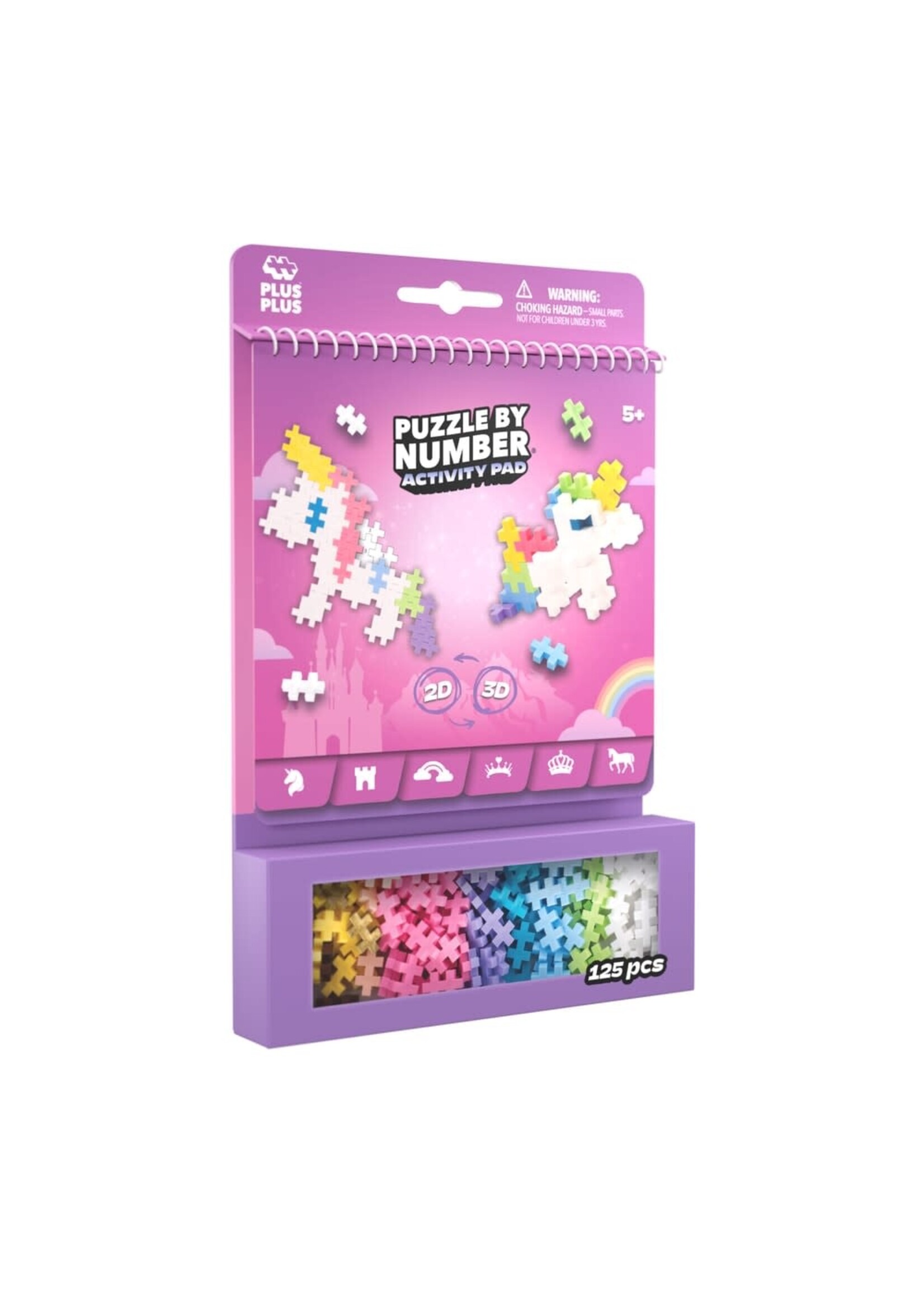 Plus-Plus Eenhoorns Puzzle by number Activity pad  Plus Plus 125 stukjes