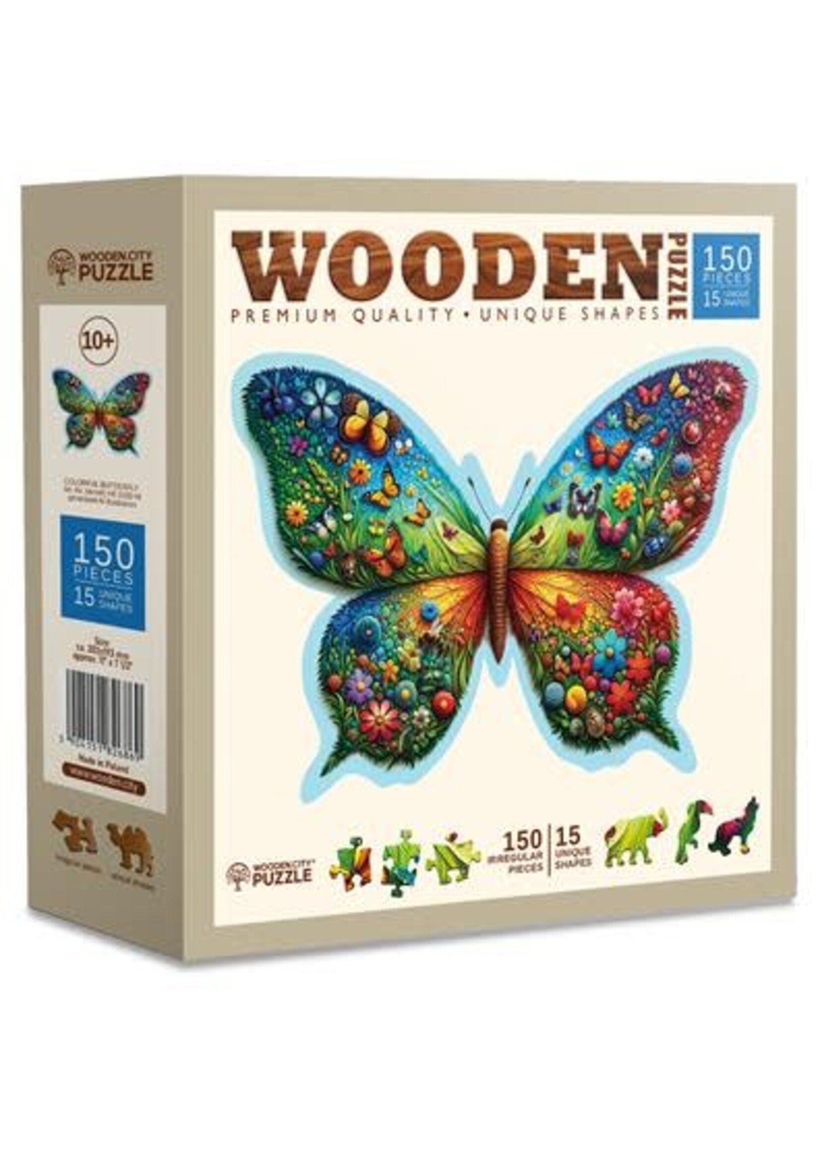 woodencity Wooden Puzzel - Colorful Butterfly (150 stukjes)