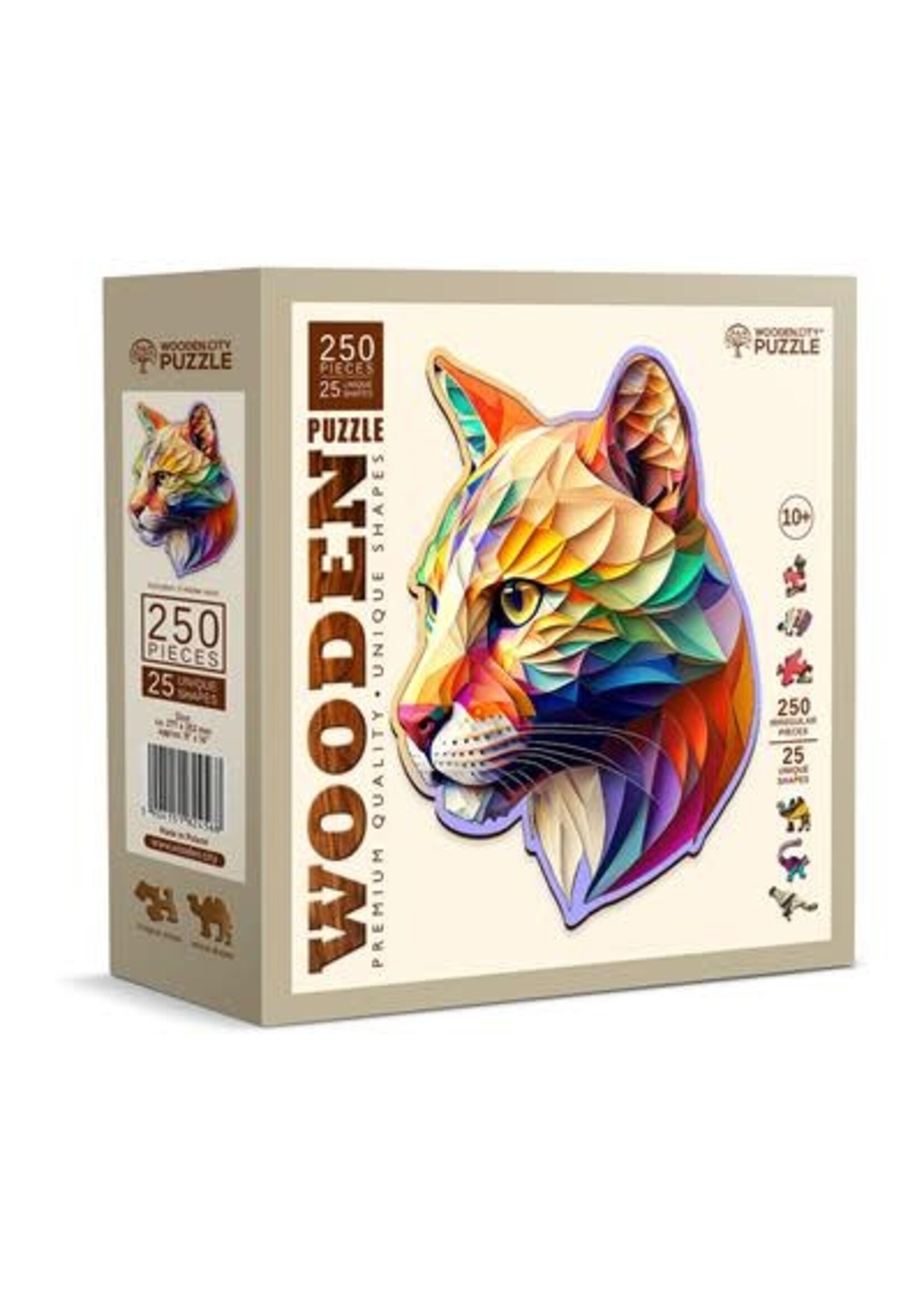 woodencity Wooden Puzzel - Gaudy Cougar (150 stukjes)