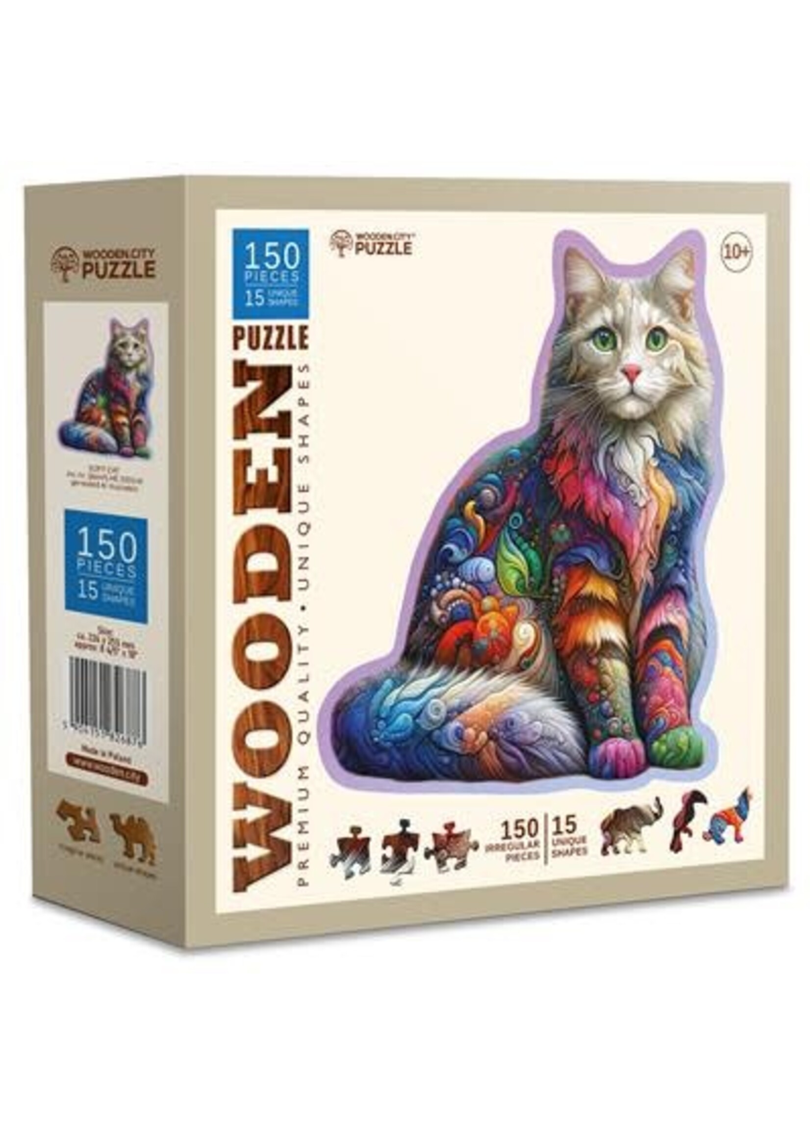 woodencity Wooden Puzzel - Soft Cat (150 stukjes)