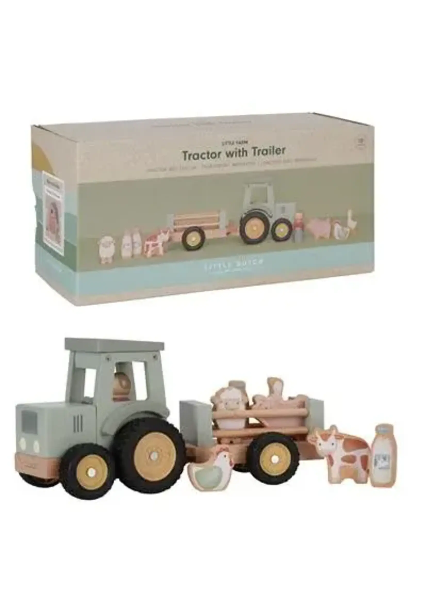 Little Dutch Little Dutch Little Farm Tractor Met Trailer
