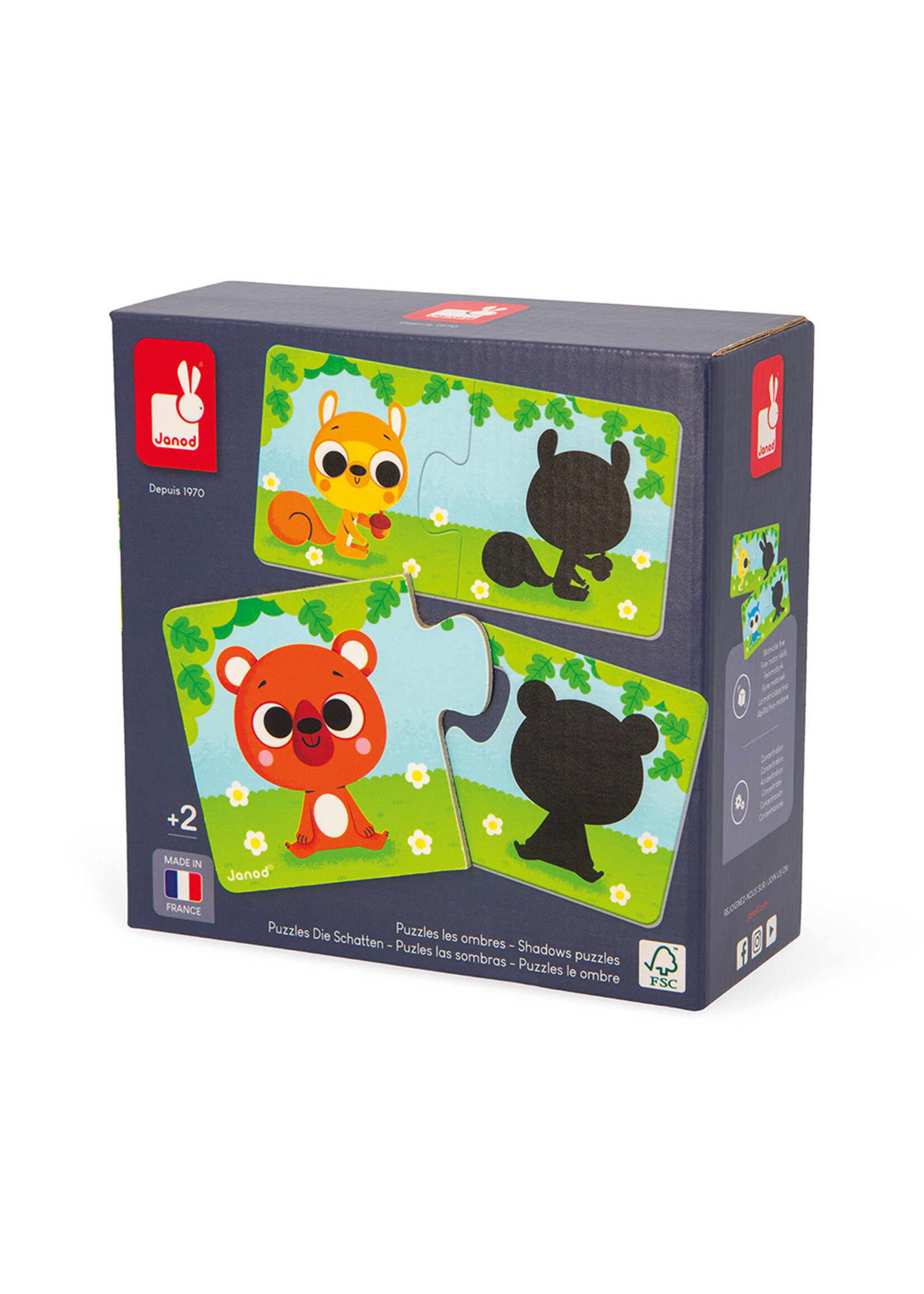 Janod Janod Puzzelspel – Dieren en hun Schaduw