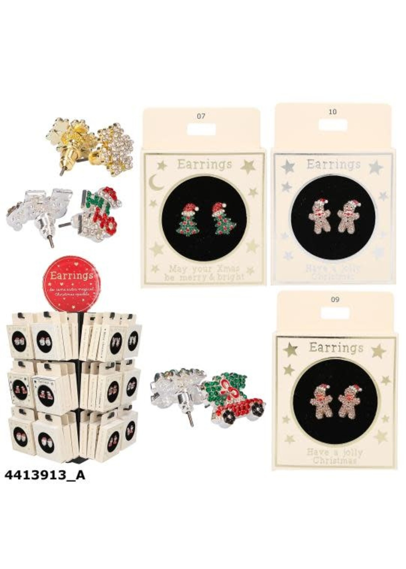 Depesche Kerstmis oorbellen assorti (24 verschillende ontwerpen)