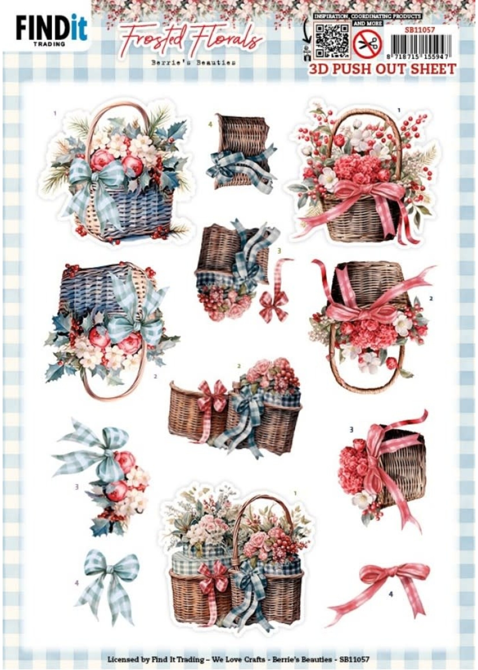 find it 3D Pushout Sheet - Berries Beauties - Frosted Florals - Basket