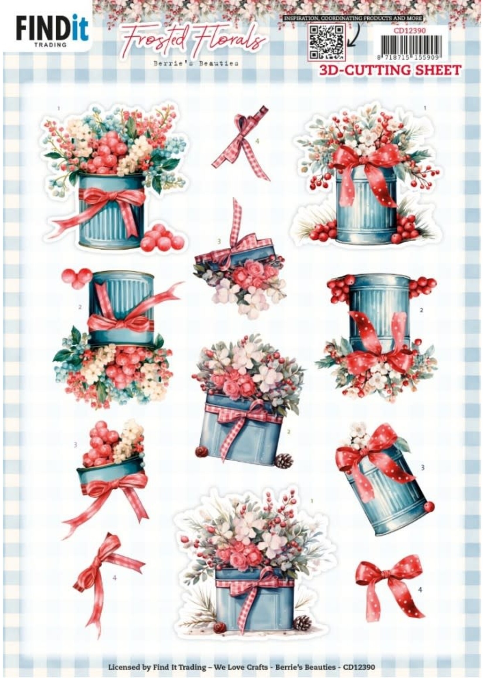 find it 3D Cutting Sheet - Berries Beauties - Frosted Florals - Tin
