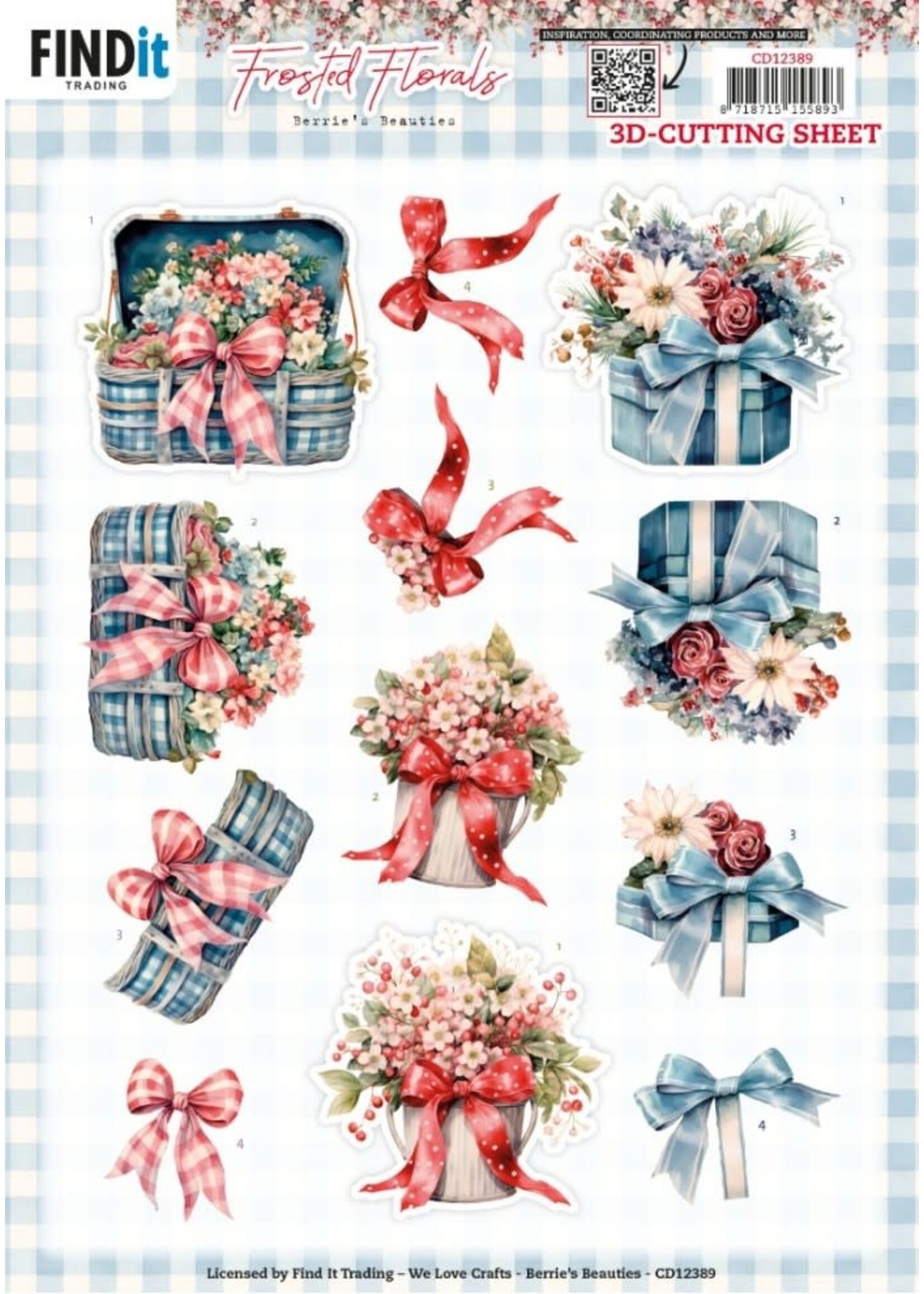 find it 3D Cutting Sheet - Berries Beauties - Frosted Florals - Bow