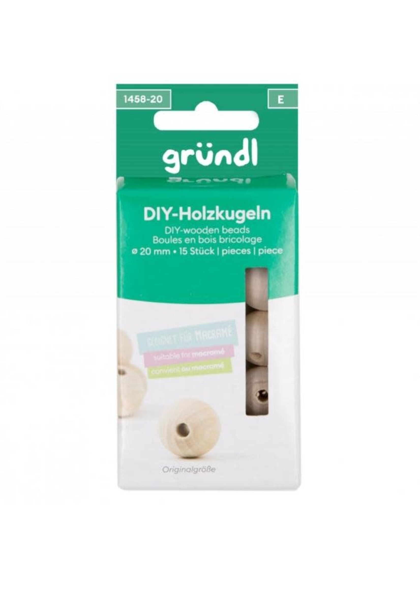 Grundl Grundl houtenkralen (20mm en 15 stuks)