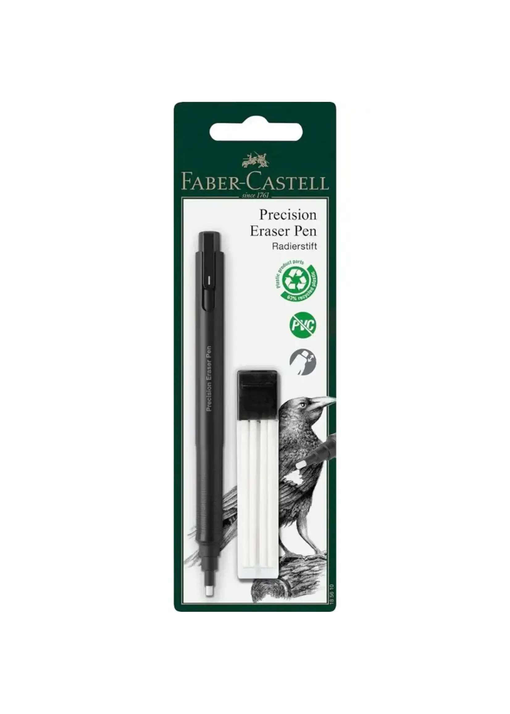 Faber-Castell Gumpen Faber-Castell Precision zwart inclusief navulgummen