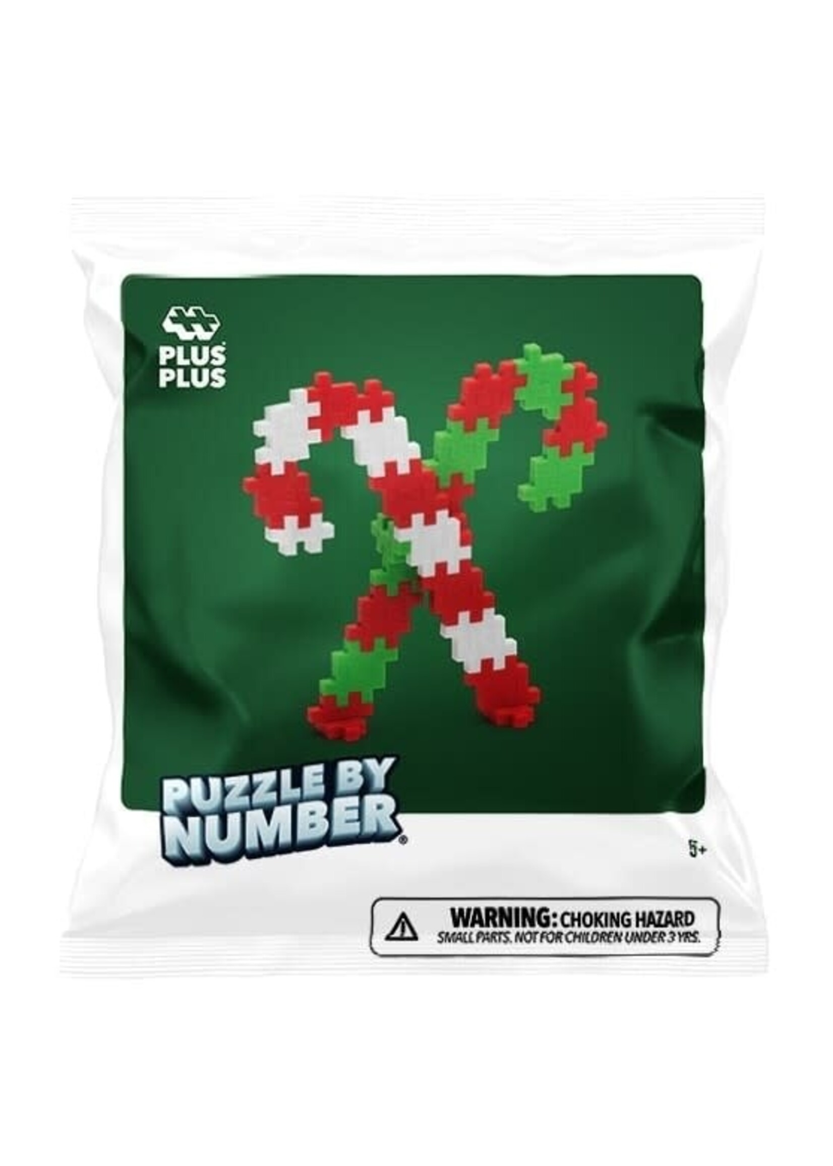 Plus-Plus Plus Plus puzzle by Number Candy Cane