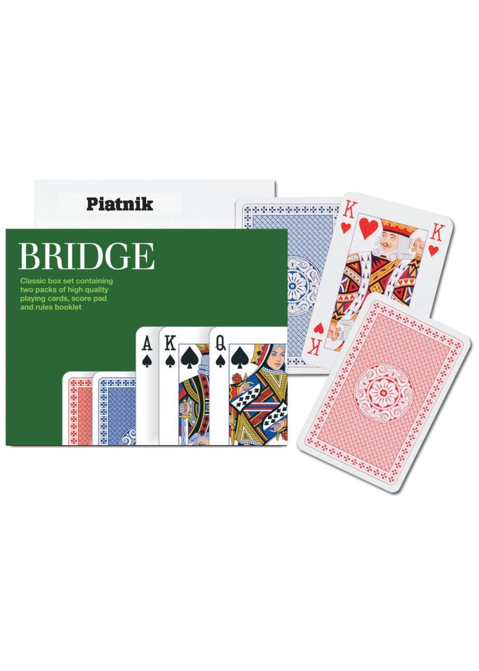 Piatnik Piatnik Bridge speelkaarten, 2-pack, hoge kwaliteit, scoreblok  en spelregels