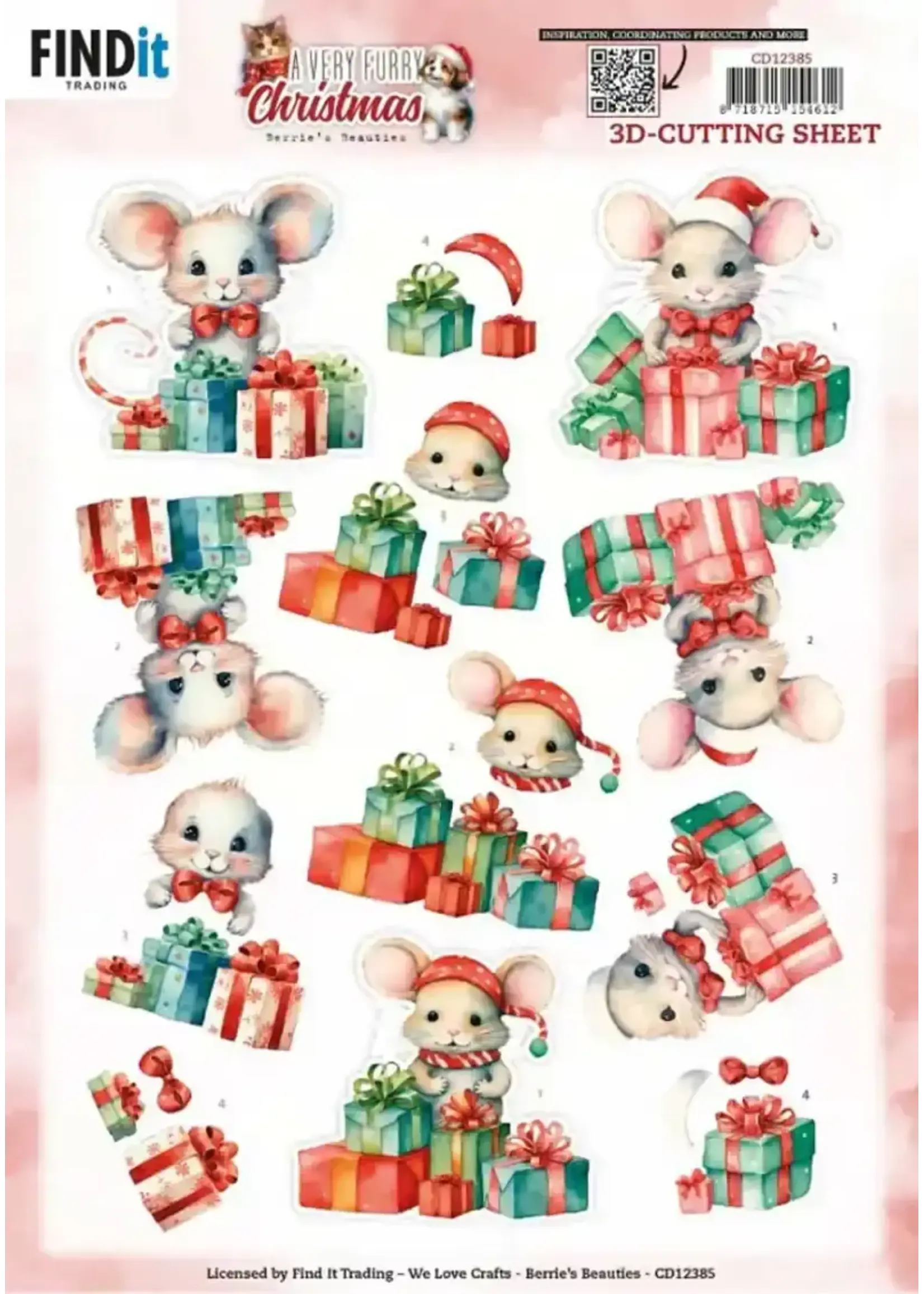 Find it Trading 3D Cutting Sheet - Berries Beauties - A Very Furry Christmas - Owl