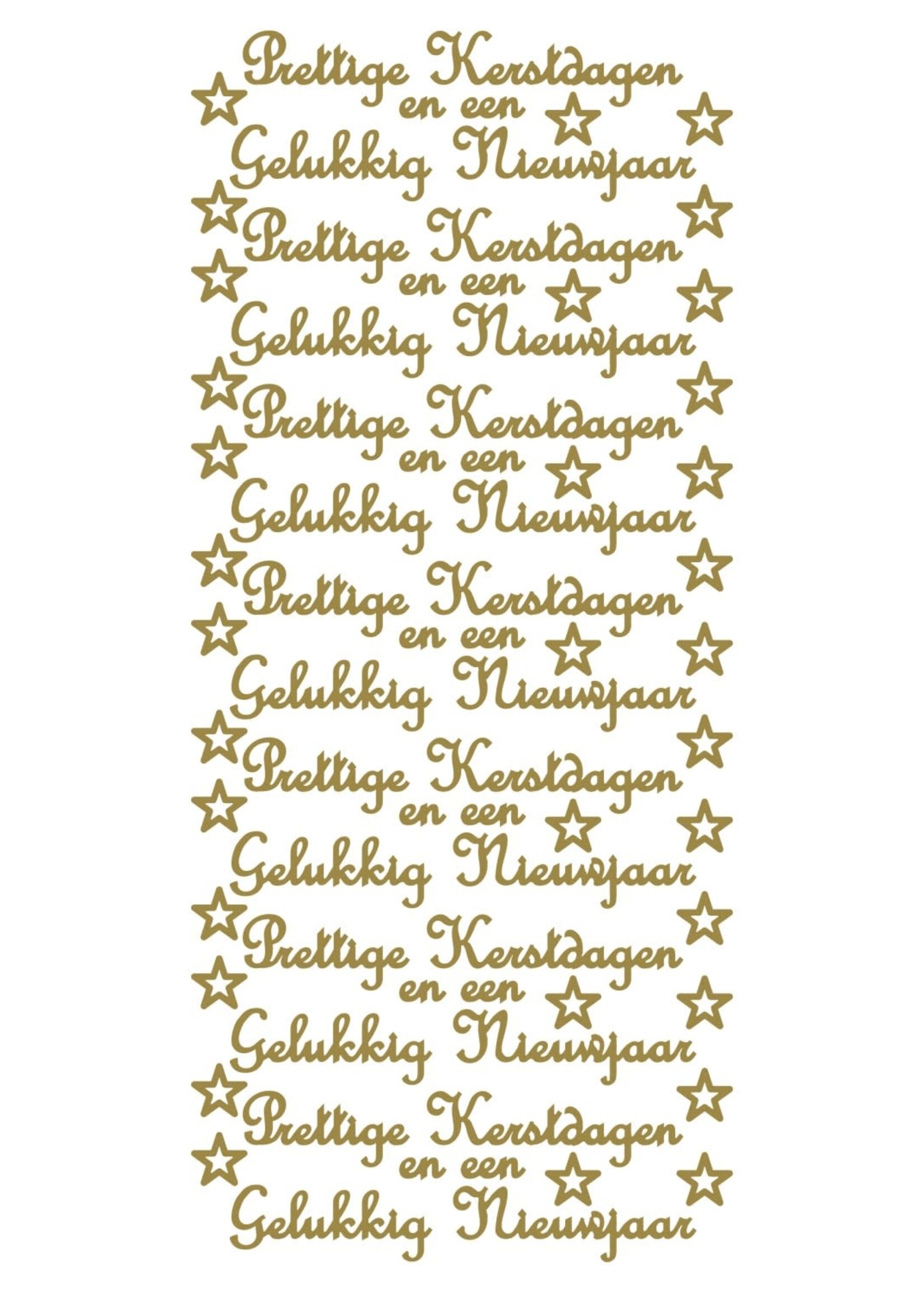Find it Trading Sticker Prettige kerstdgn/gelukkig nieuwjaar Gold