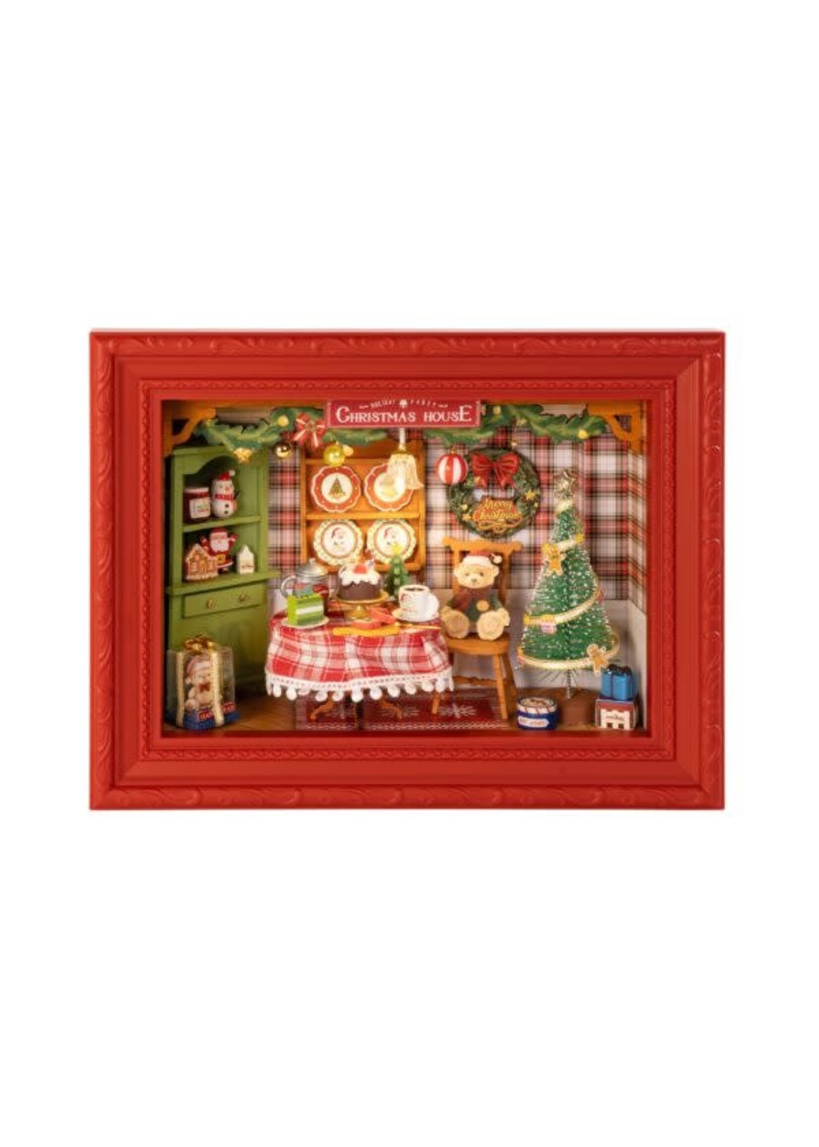Robotime Robotime DIY Huisje Kerst, Christmas Eve Party, DP005, 17×11,4x16cm