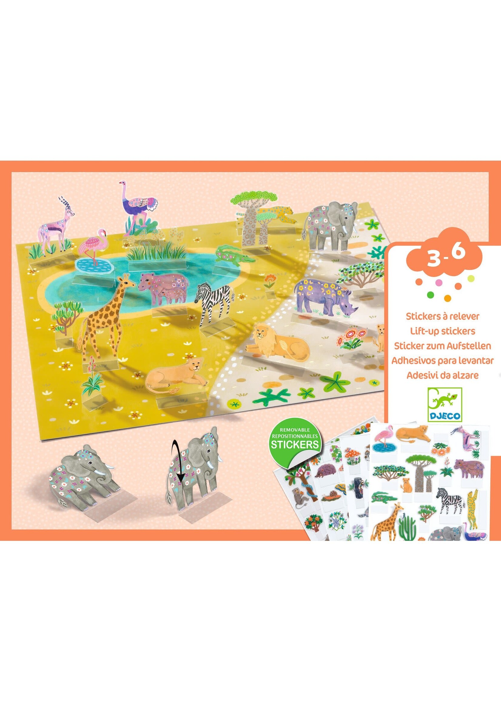 Djeco Djeco 3d stickers Savanne