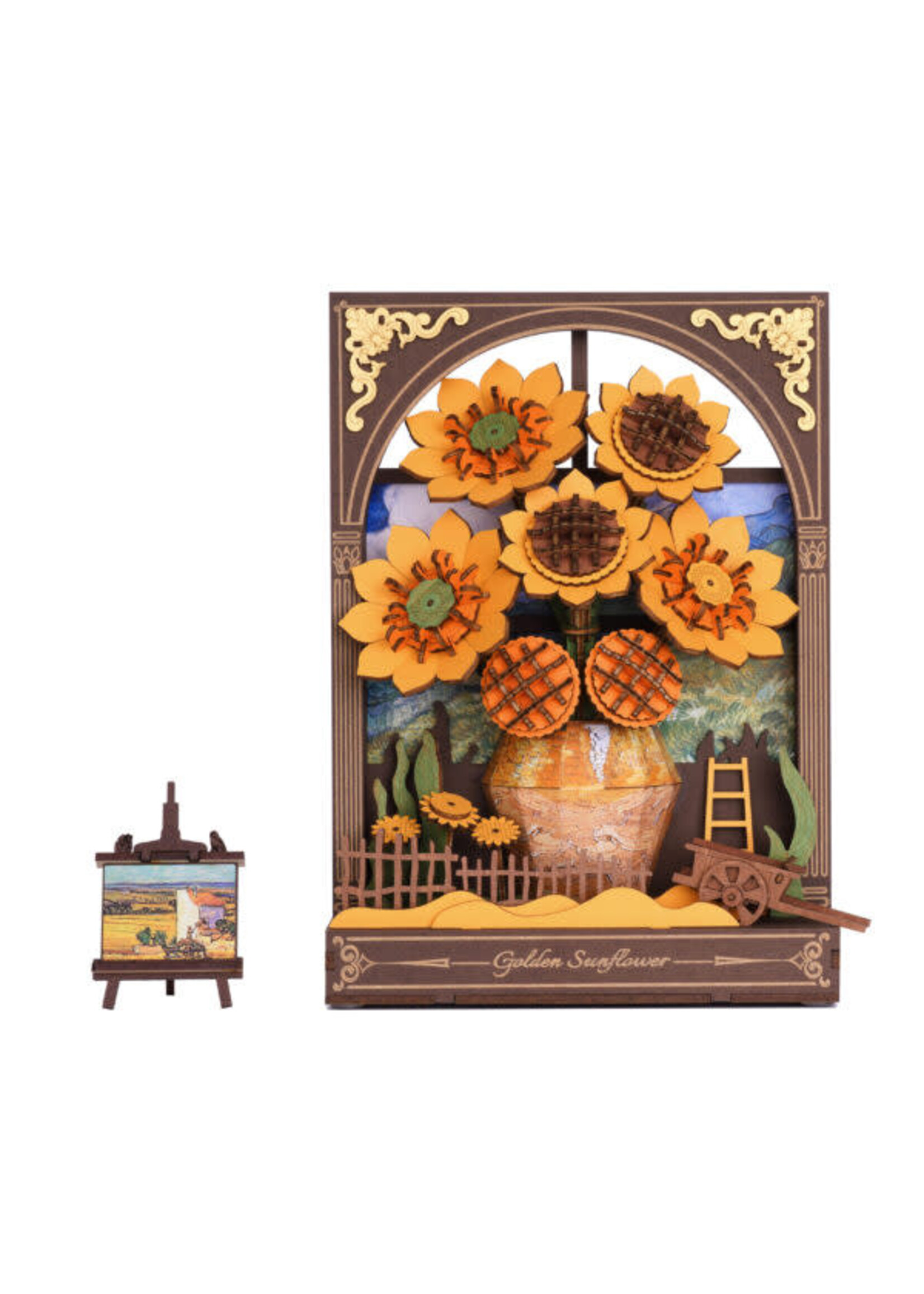 Rowood Robotime, 3D Houten Puzzel, Golden Sunflower